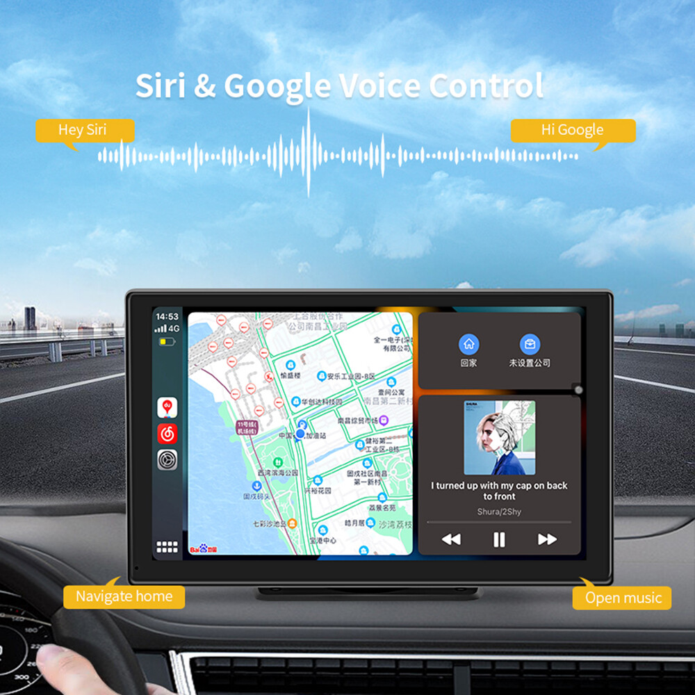9″ Bluetooth Android auto Wireless Carplay Portable Car Stereo Toouch screen GPS