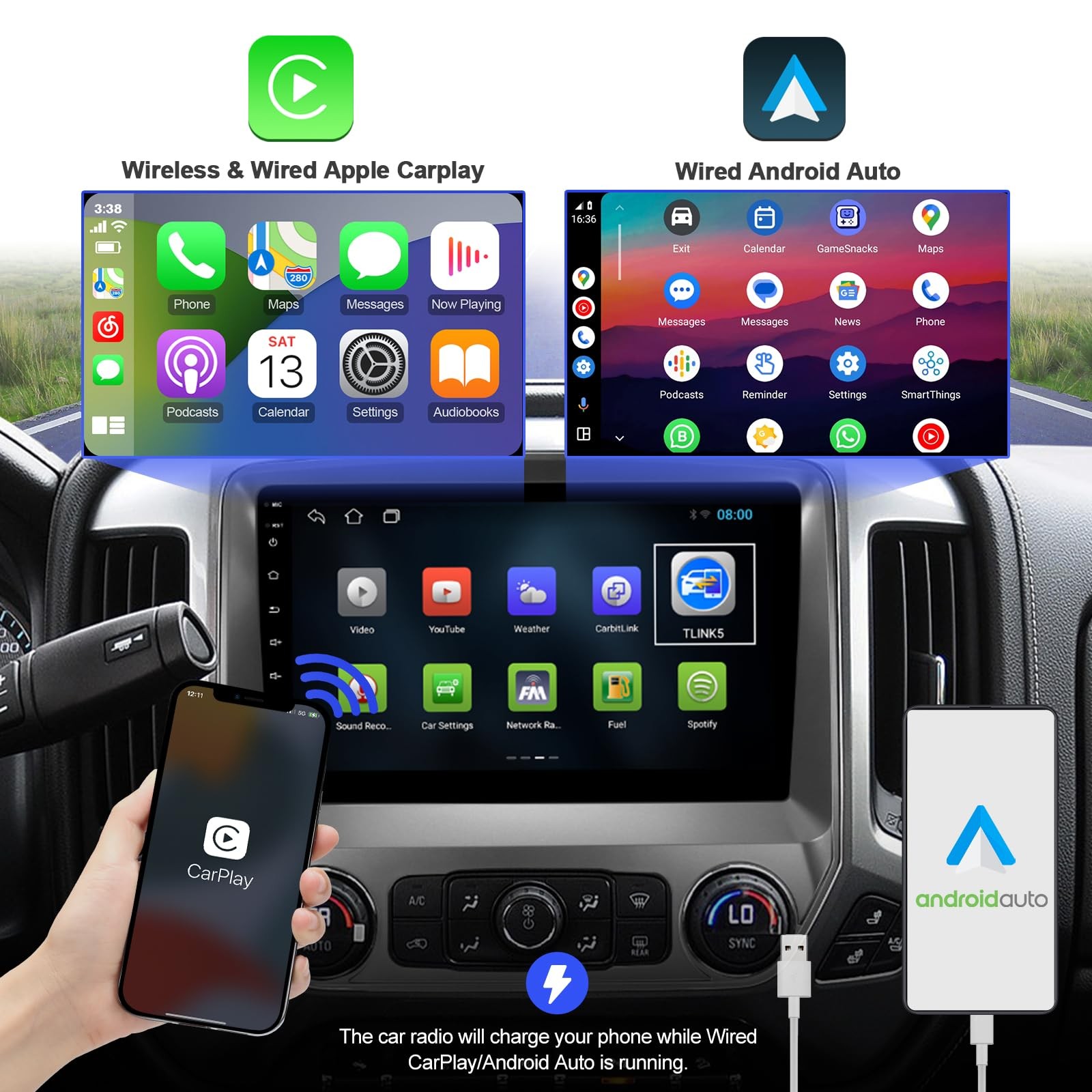 Aumume 232G Android 12 Double Din Car Stereo Chevrolet Silverado/Gmc Sierra