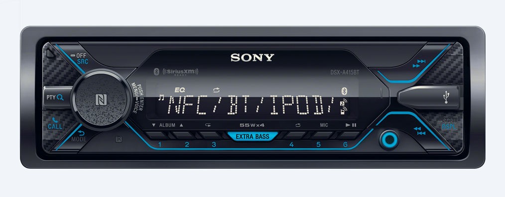 SONY DSX-A415BT Single Din Radio Bundle BLUE Dash includes pocket Compatible …