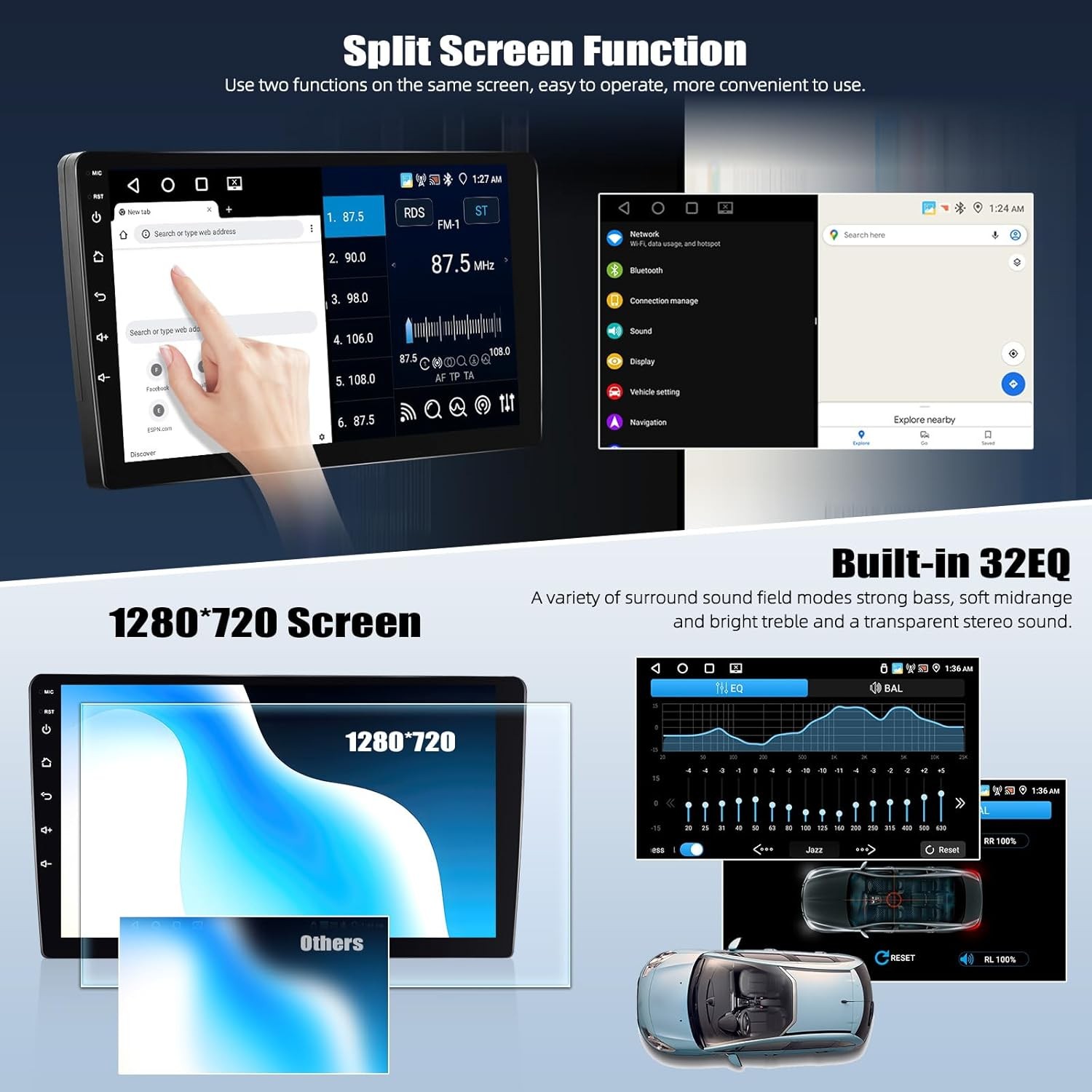For 2014-2017 Nissan Rogue Carplay Android 13 Car Stereo 2 Din Radio GPS Navi