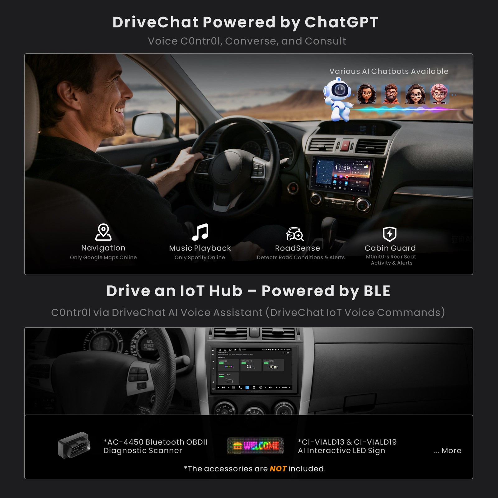 ATOTO 7″ X10 2DIN AI Car Stereo Wireless Carplay Android Auto 8G+128G+SWC &Cam