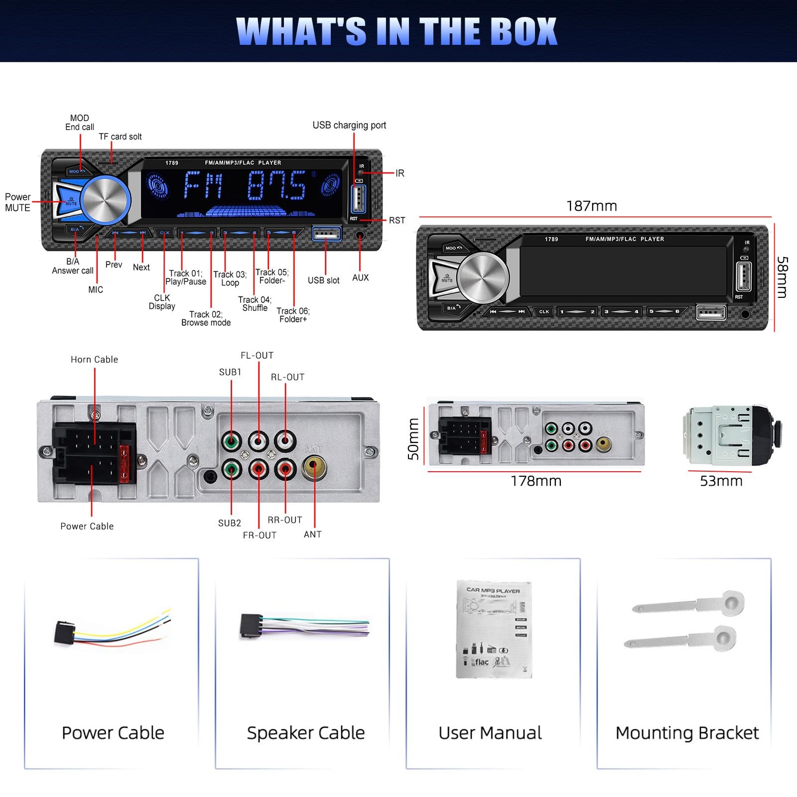 Receptor De Audio Với Pantalla LCD Y Microfono Integrado De Lujo Pro