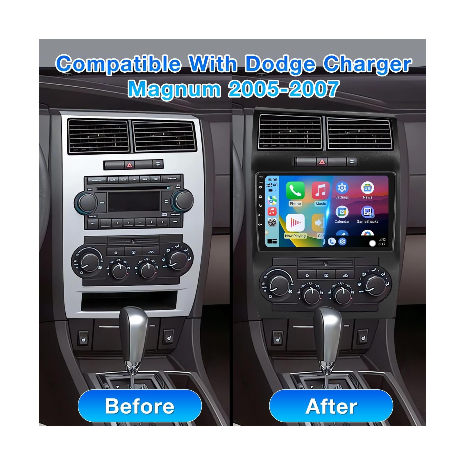 Android 13 Car Radio Stereo Compatible with Dodge Charger/Magnum 2005 2006 20…