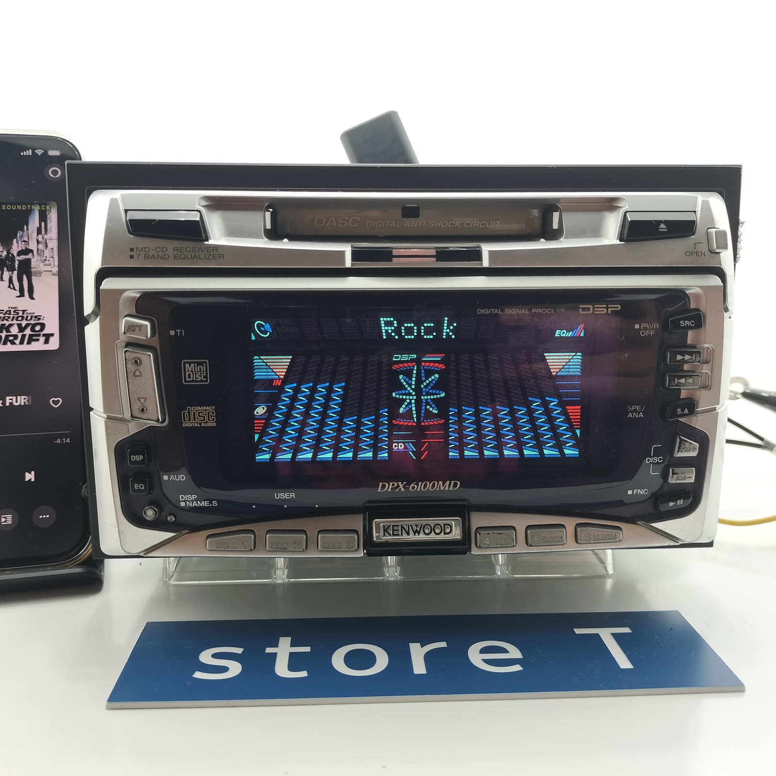 KENWOOD DPX-6100MD 2DIN CD MD Bluetooth Player Tested Working Very Good