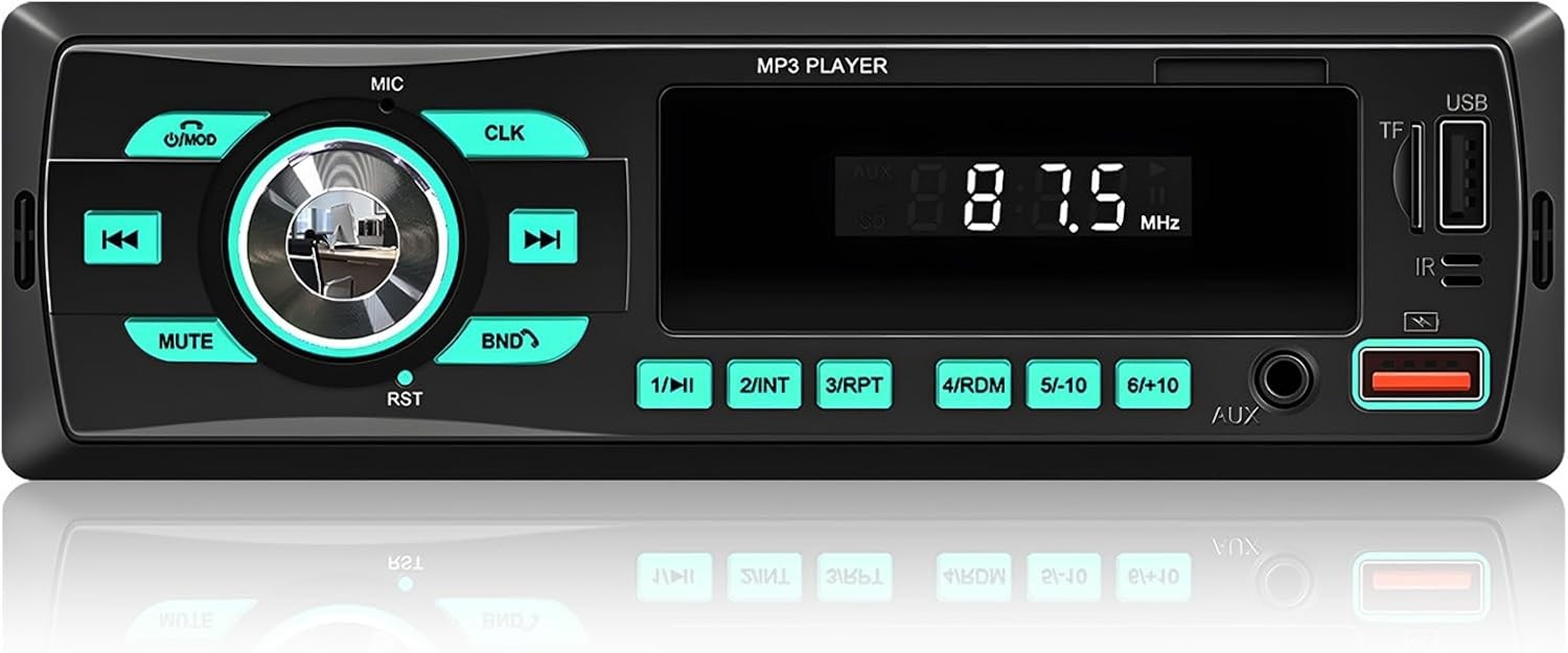 Car Radio Bluetooth Single DIN Car Stereo Audio, Car Audio with Dual P4