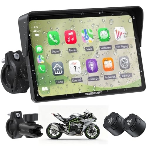W722TPMS 7″ Wireless Motorcycle CarPlay & Android Auto with TPMS,IP67 7 Inch
