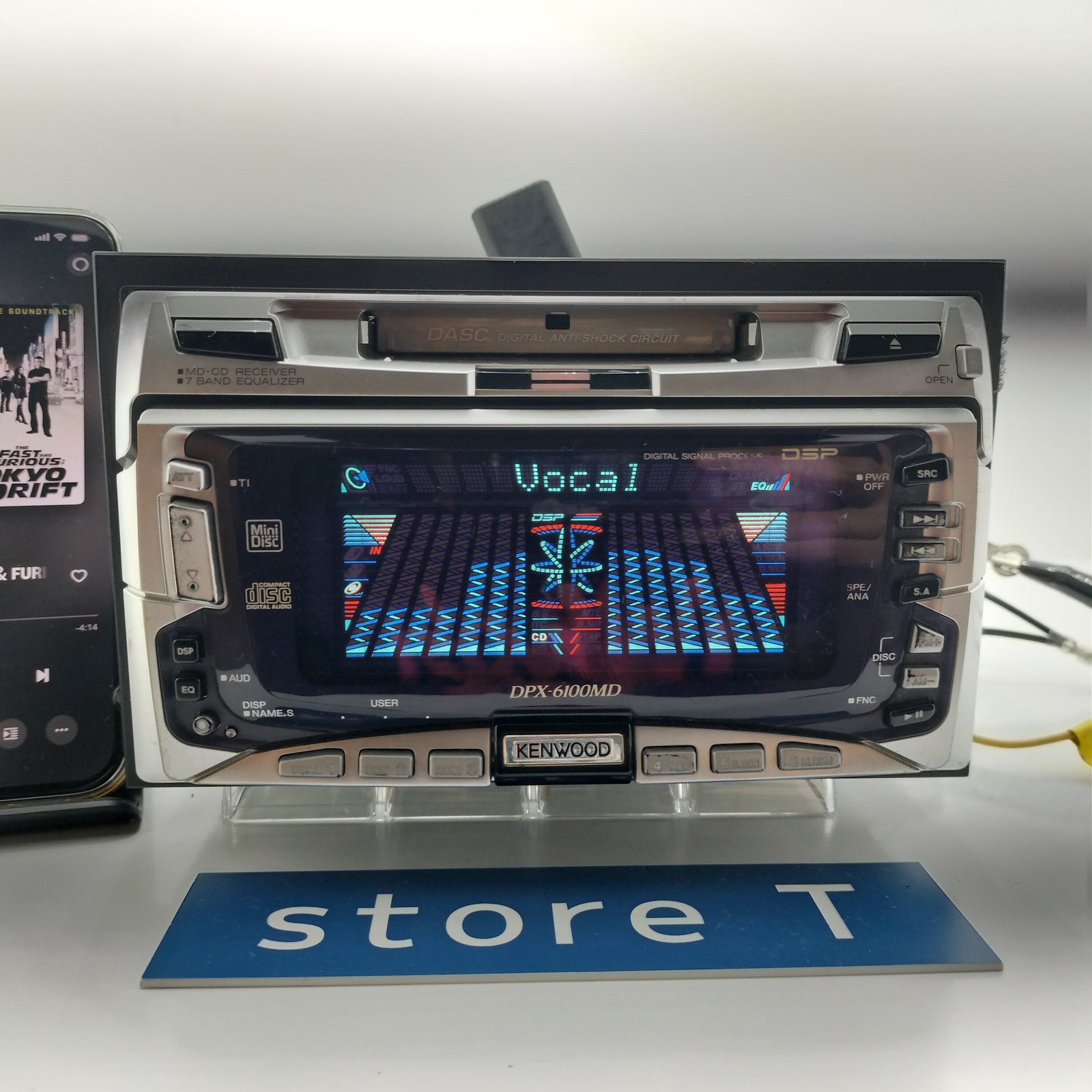 KENWOOD DPX-6100MD 2DIN CD MD Bluetooth Player Tested Working Very Good