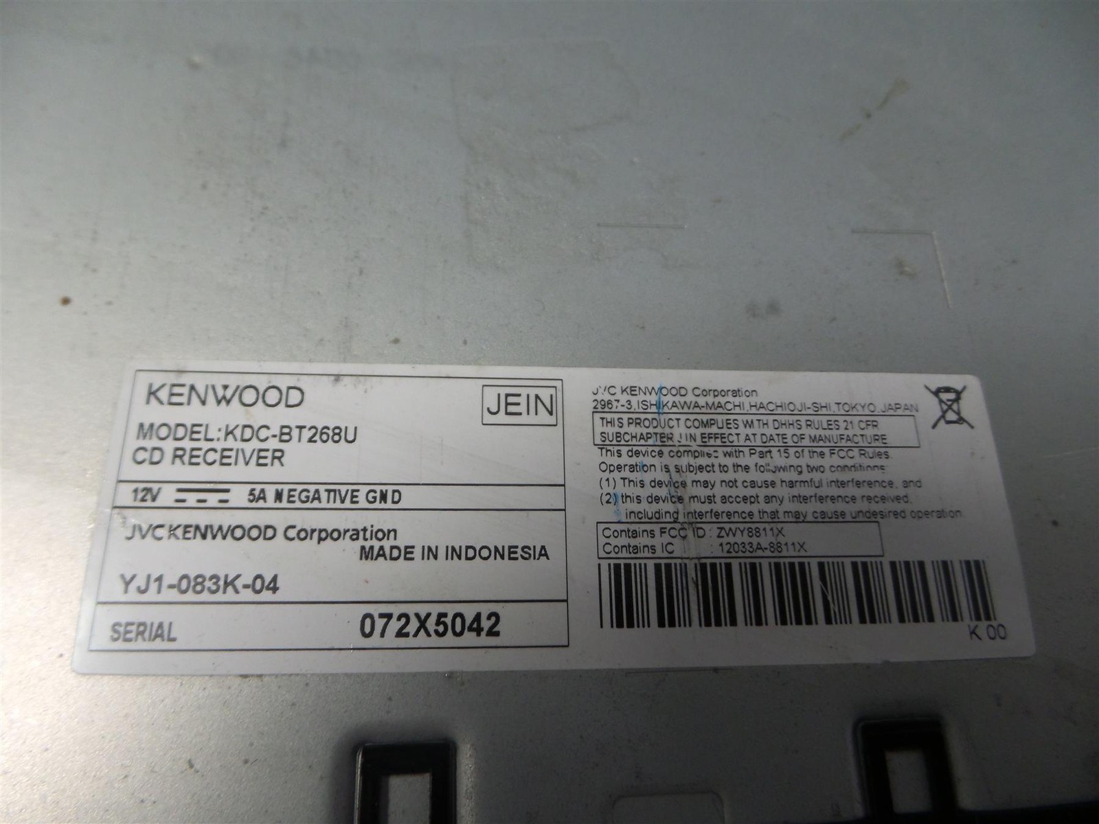 Kenwood KDC-BT268U CD Receiver w/ Bluetooth – Free Shipping