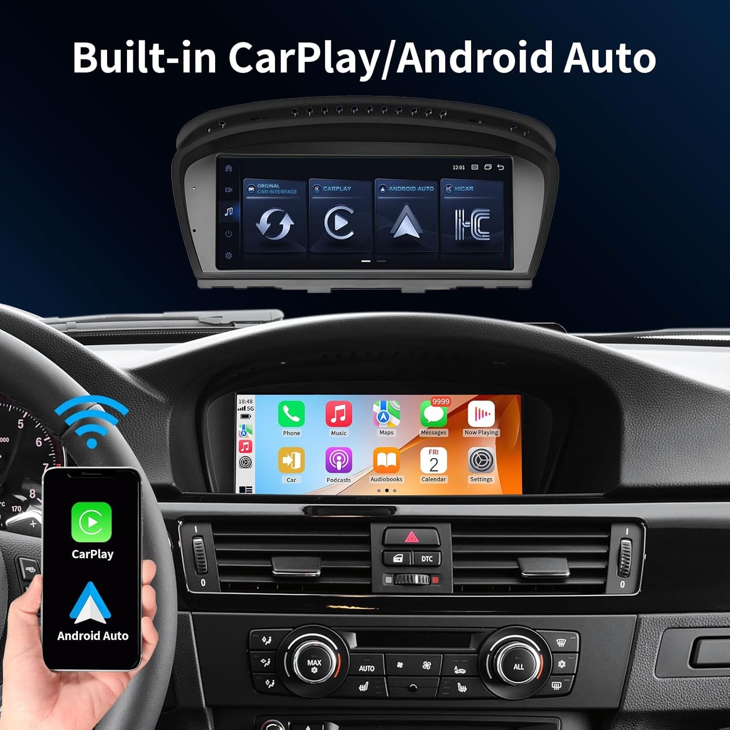 Carplay/Android Auto 8.9” Touchscreen For BMW 2005-2008 CCC-Or 2009-2010 CIC