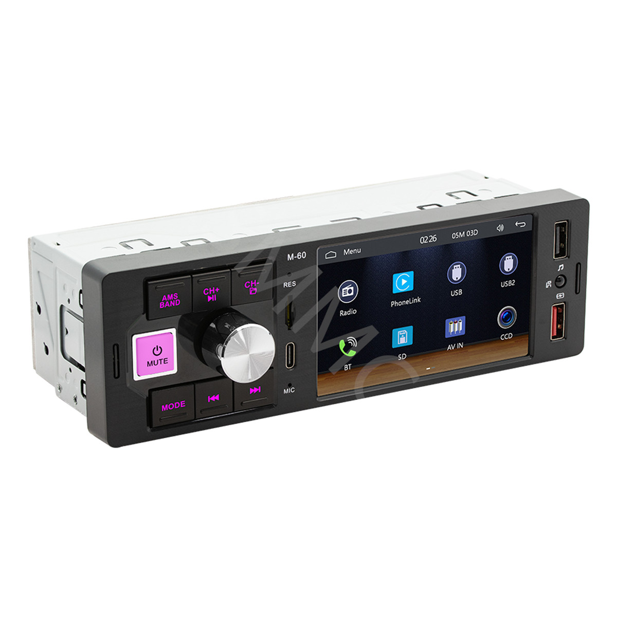 Car Stereo Radio Player USB Bluetooth Single DIN Mirror Link For Android Auto