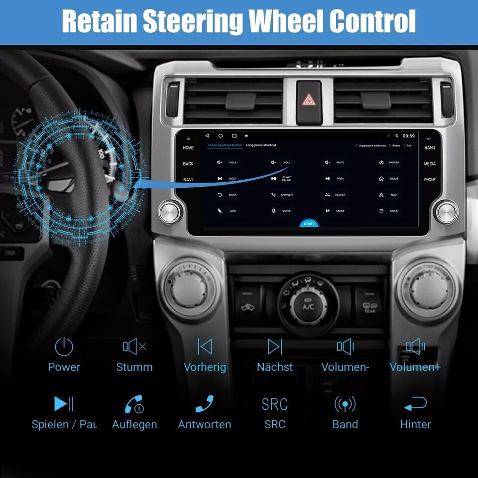 10.3” Car Stereo Radio Android Navigation 8+128GB For 2010-2022 Toyota 4Runner