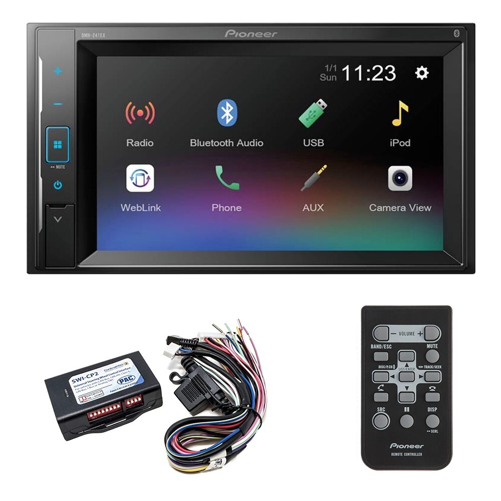 Pioneer DMH-241EX 2-DIN Bluetooth Car Stereo | Steering Wheel Control | Camera