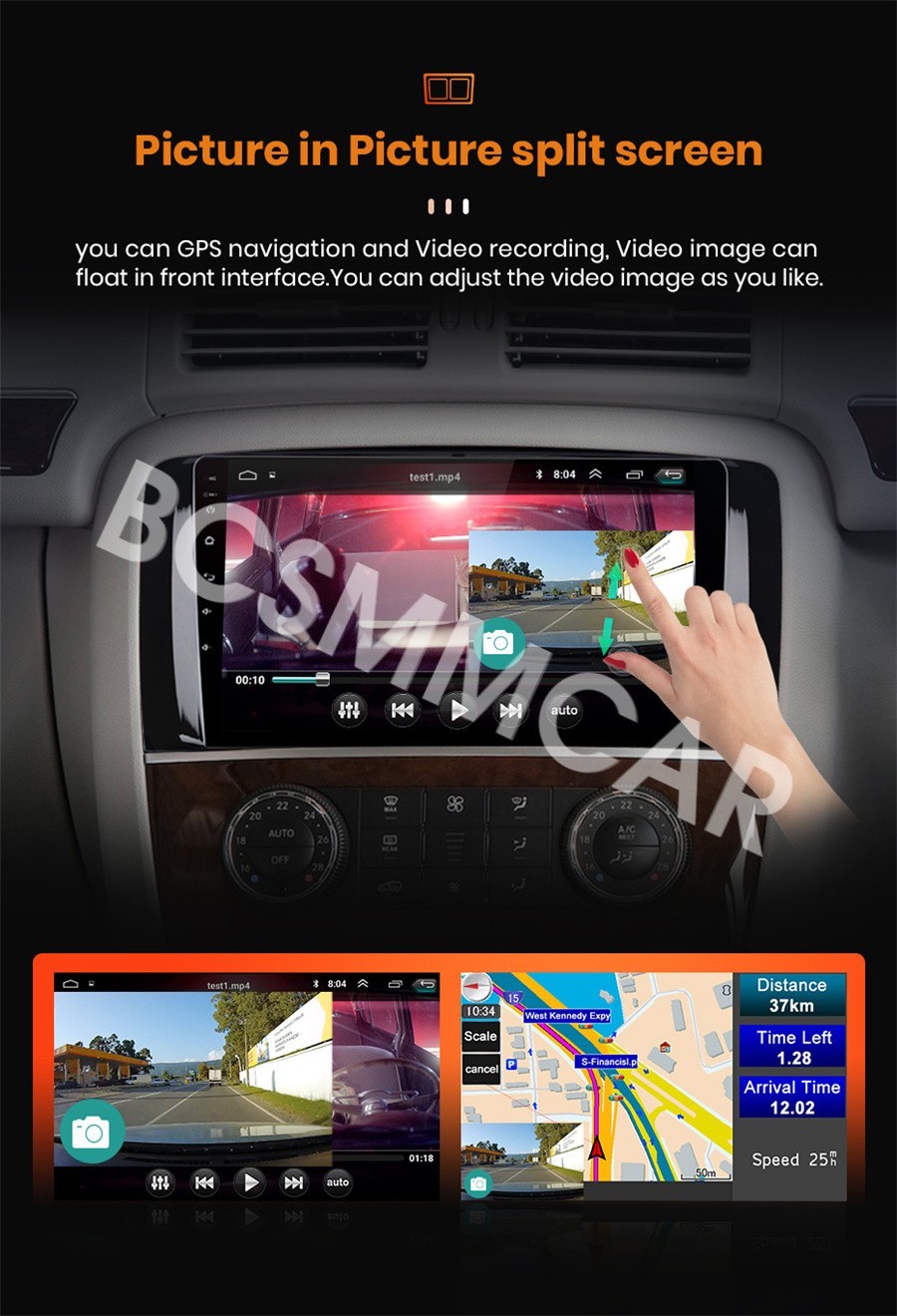 Single Din 9″ Touch Screen Car Stereo Bluetooth Radio Unit Android 13 Carplay