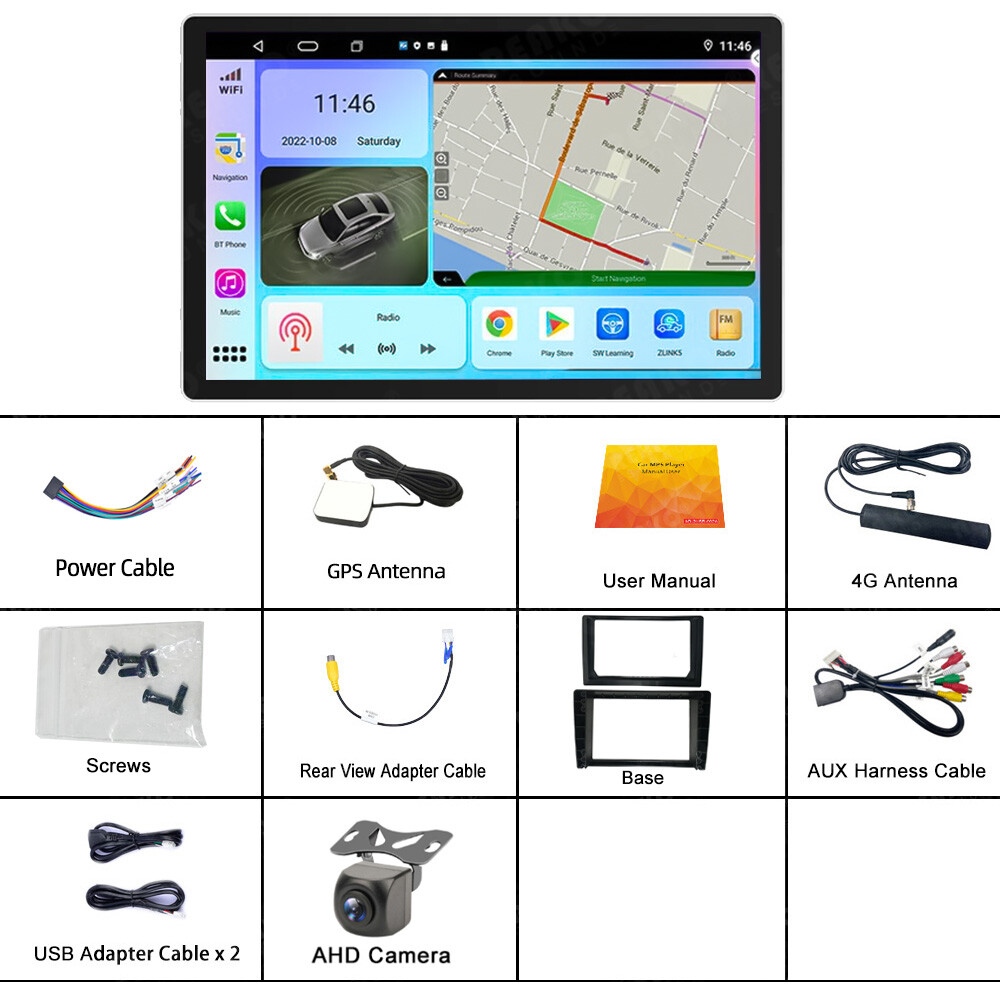 Double 2 Din 13.1” Andriod 12 Carplay Car Radio Stereo GPS Wifi Touch Screen