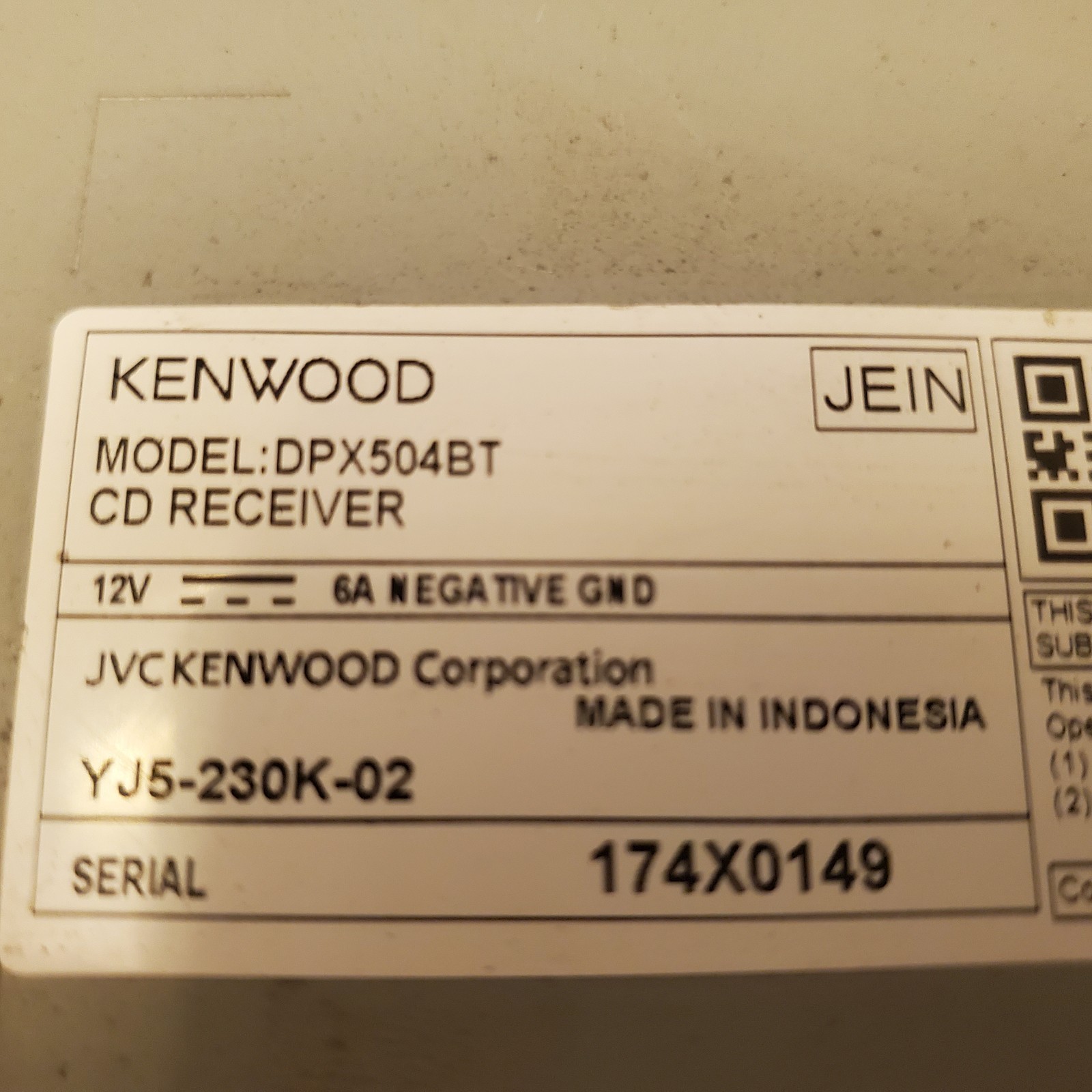 Kenwood Excelon DPX504BT CD Receiver w/Bluetooth Alexa SiriusXM