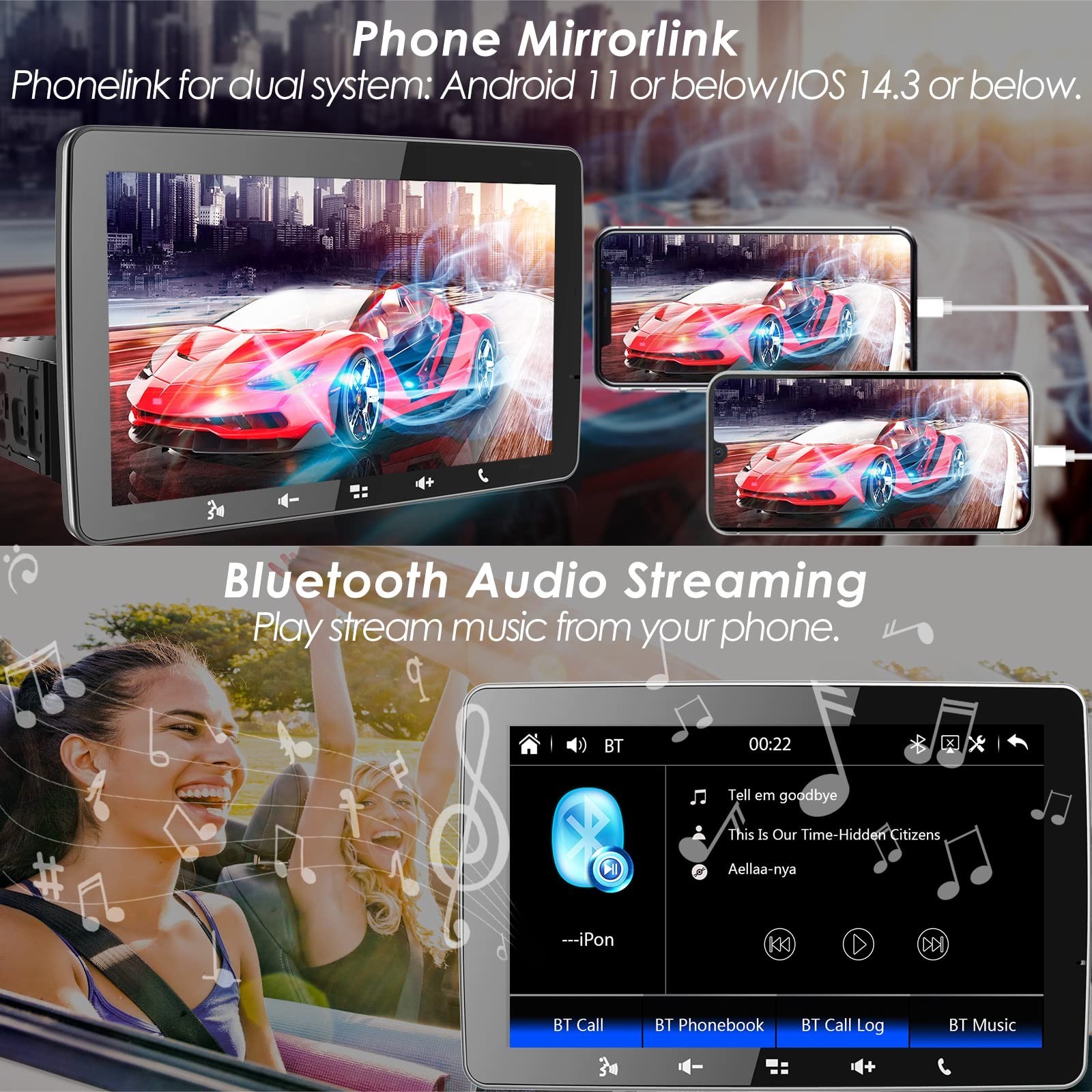 Stiflix Single Din 9″ IPS Car Stereo CarPlay Android Auto Bluetooth USB – NEW