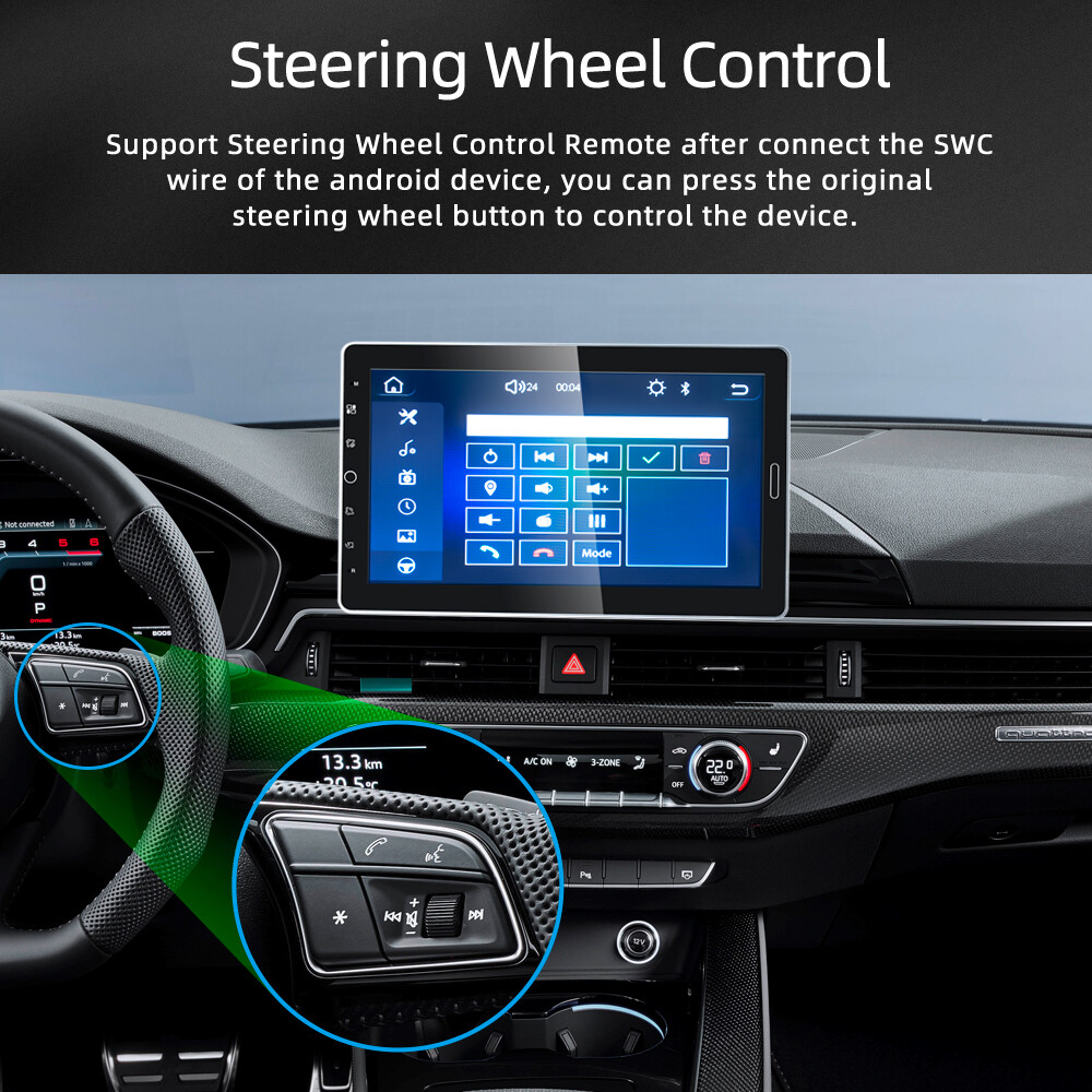 Carplay 10.1″ Car Stereo Radio Bluetooth Single 1Din Rotatable Touch Screen MP5