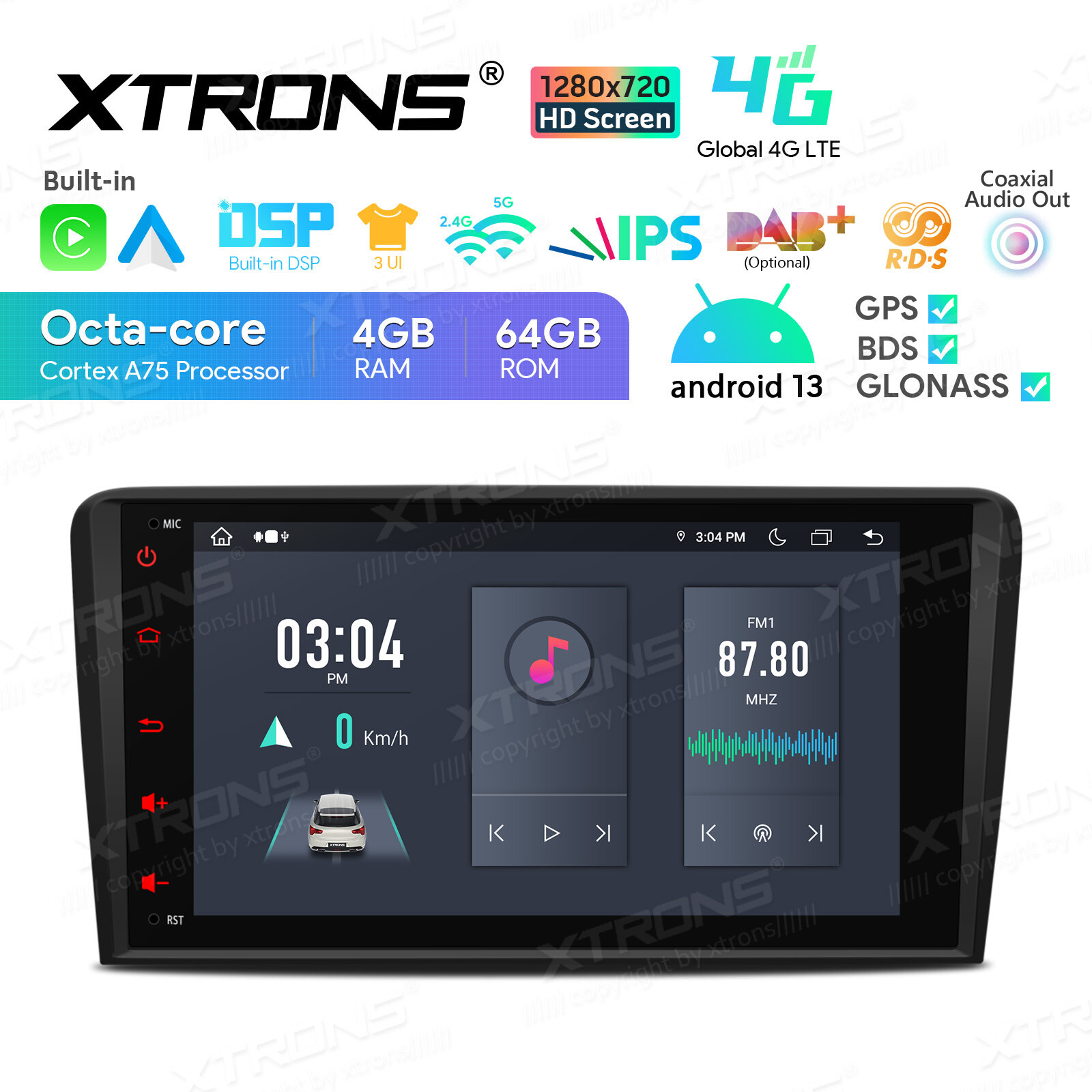 For Audi A3 S3 RS3 8P 8PA Android 14 Car Play 8-Core Car Stereo GPS Radio NAV 8″