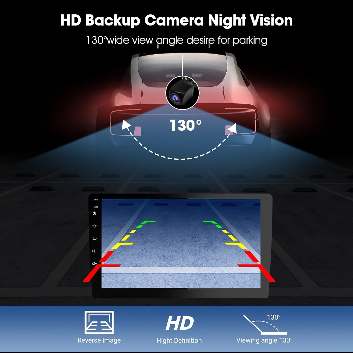 All-in-One 9” Carplay Screen with Wireless Android Auto & Backup Safety Camera