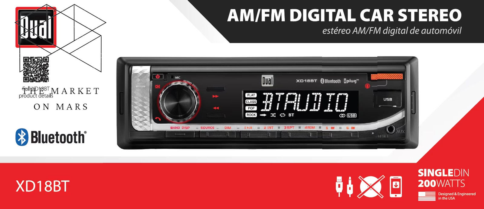 Electronics XD18BT Single DIN Car Stereo Head Unit with Bluetooth, USB 💪👌