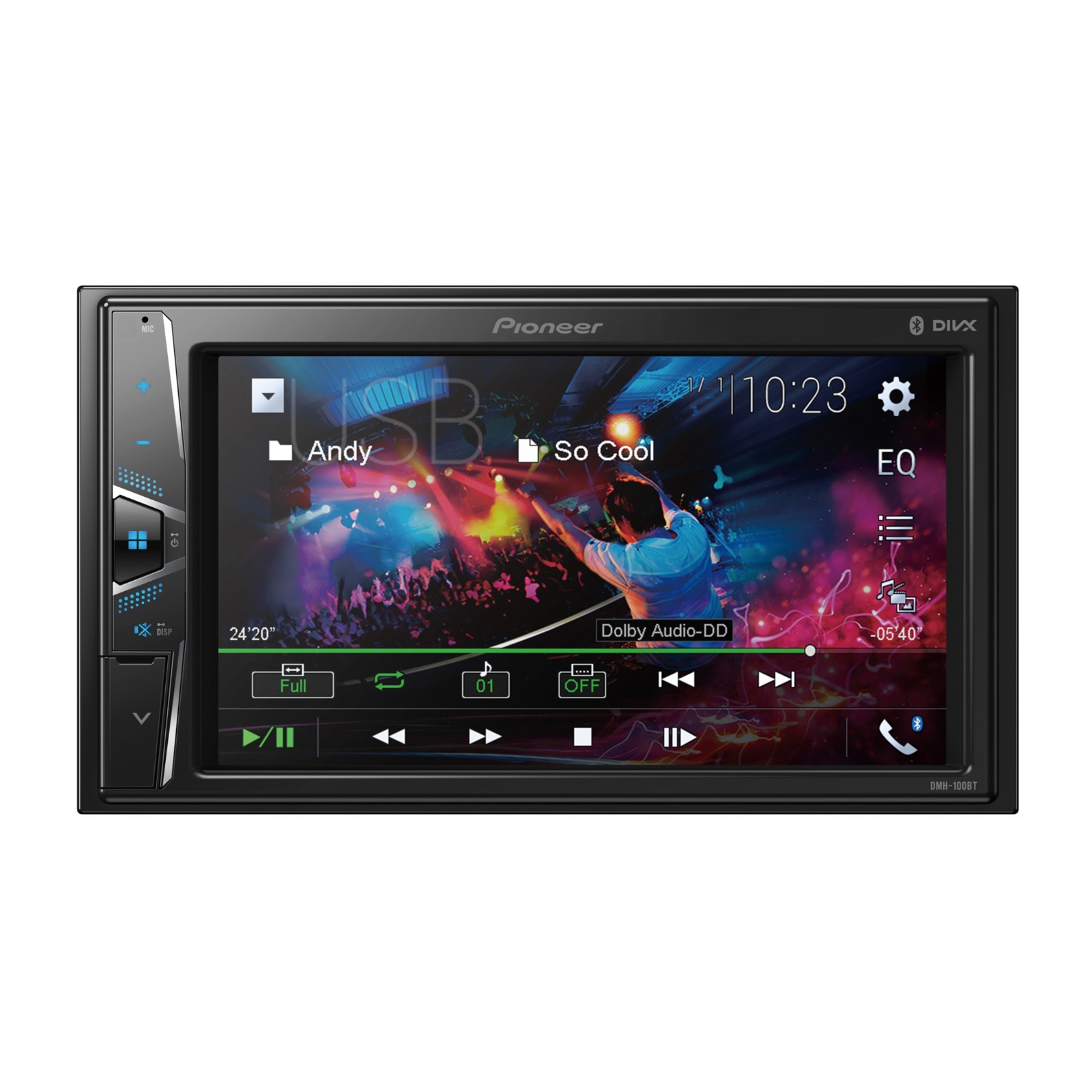 Pioneer DMH-100BT Digital Media Receiver, 6.2 Inch WVGA Display, Bluetooth
