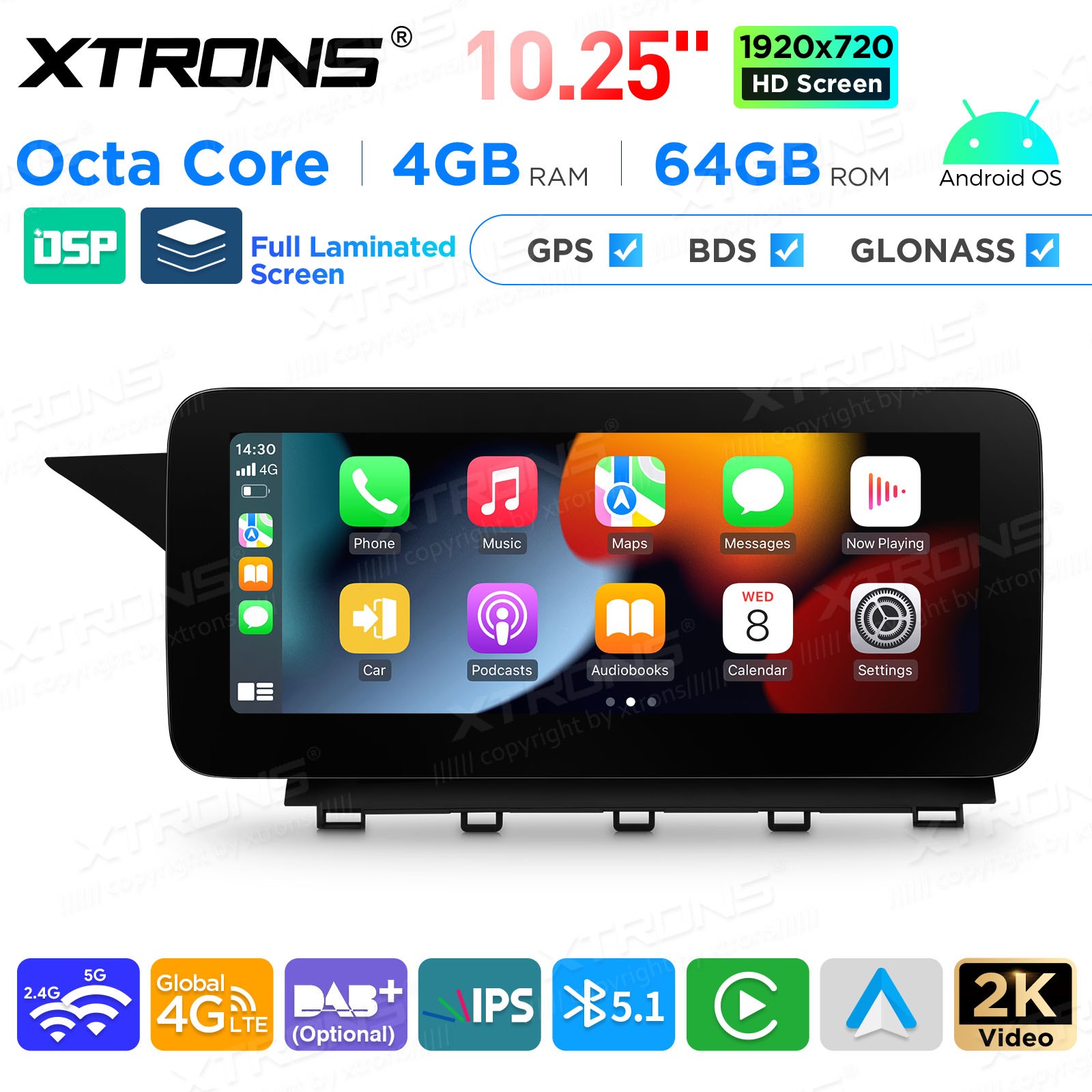 10.25” CarPlay For Benz X204 2013-2015 NTG 4.5 Android 14 Stereo Radio GPS Navi