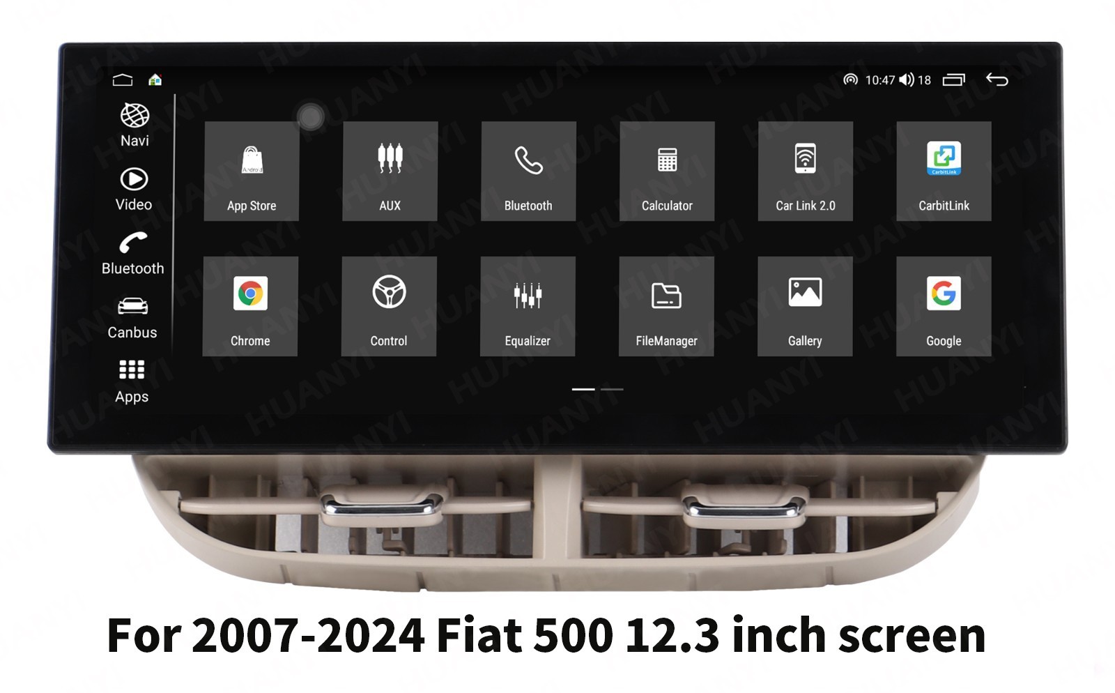 12.3 inch For Fiat 500 2007-2024 Android Car Radio Update Apple Carplay GPS Navi