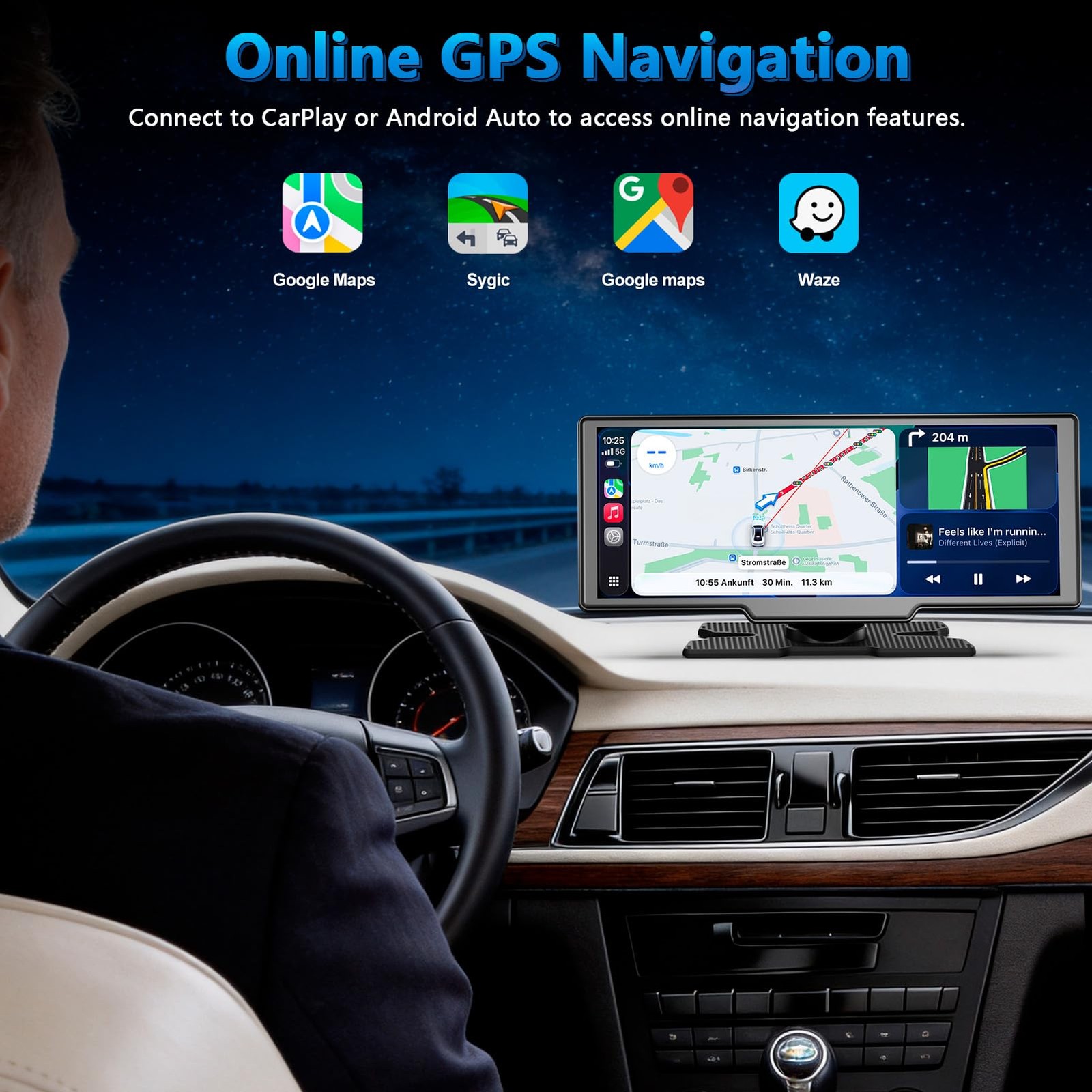 Portable Wireless Carplay Screen with Dashcam – 10.26 Inch Car Play Tablet wi…