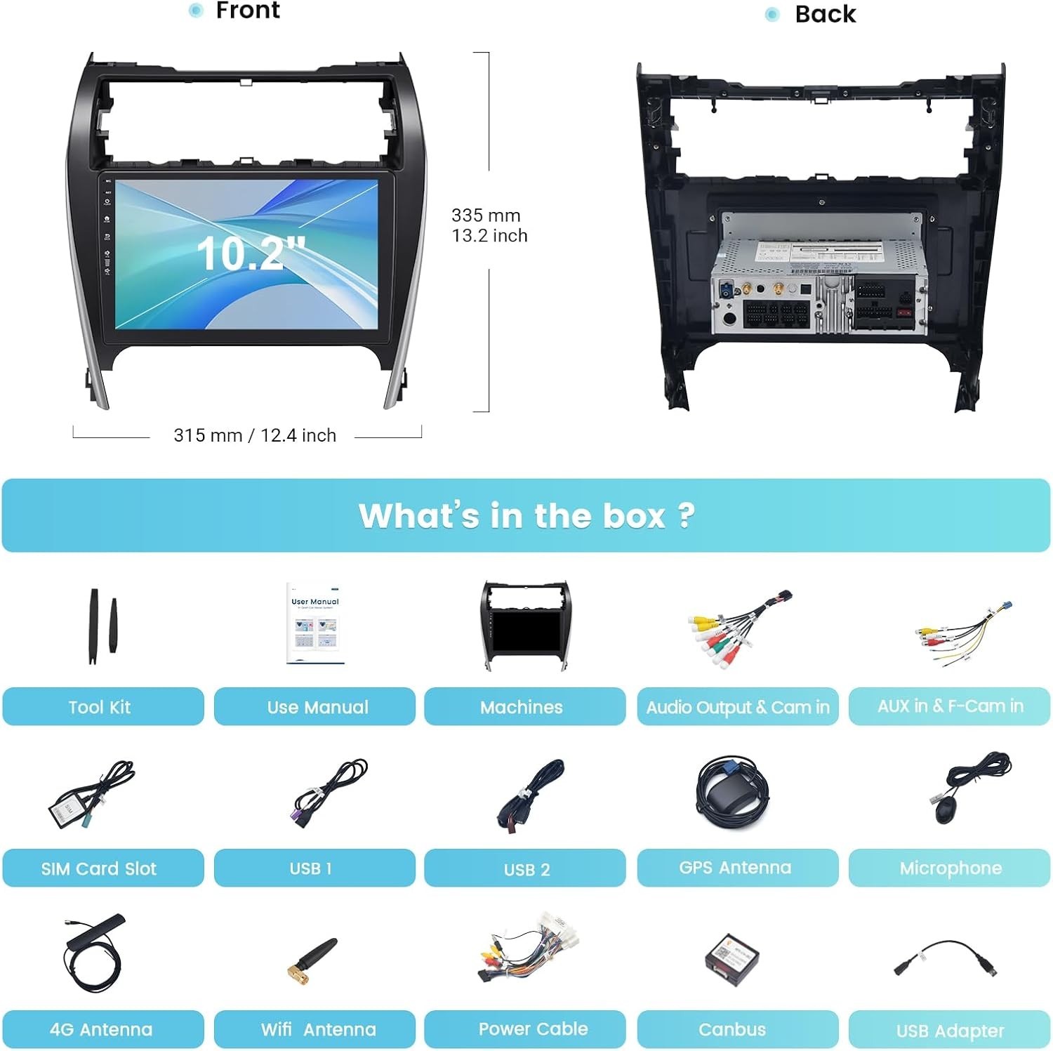 Roadanvi Android 12 Car Stereo or Toyota Camry 2012-2014 Touch Screen X12 Radio