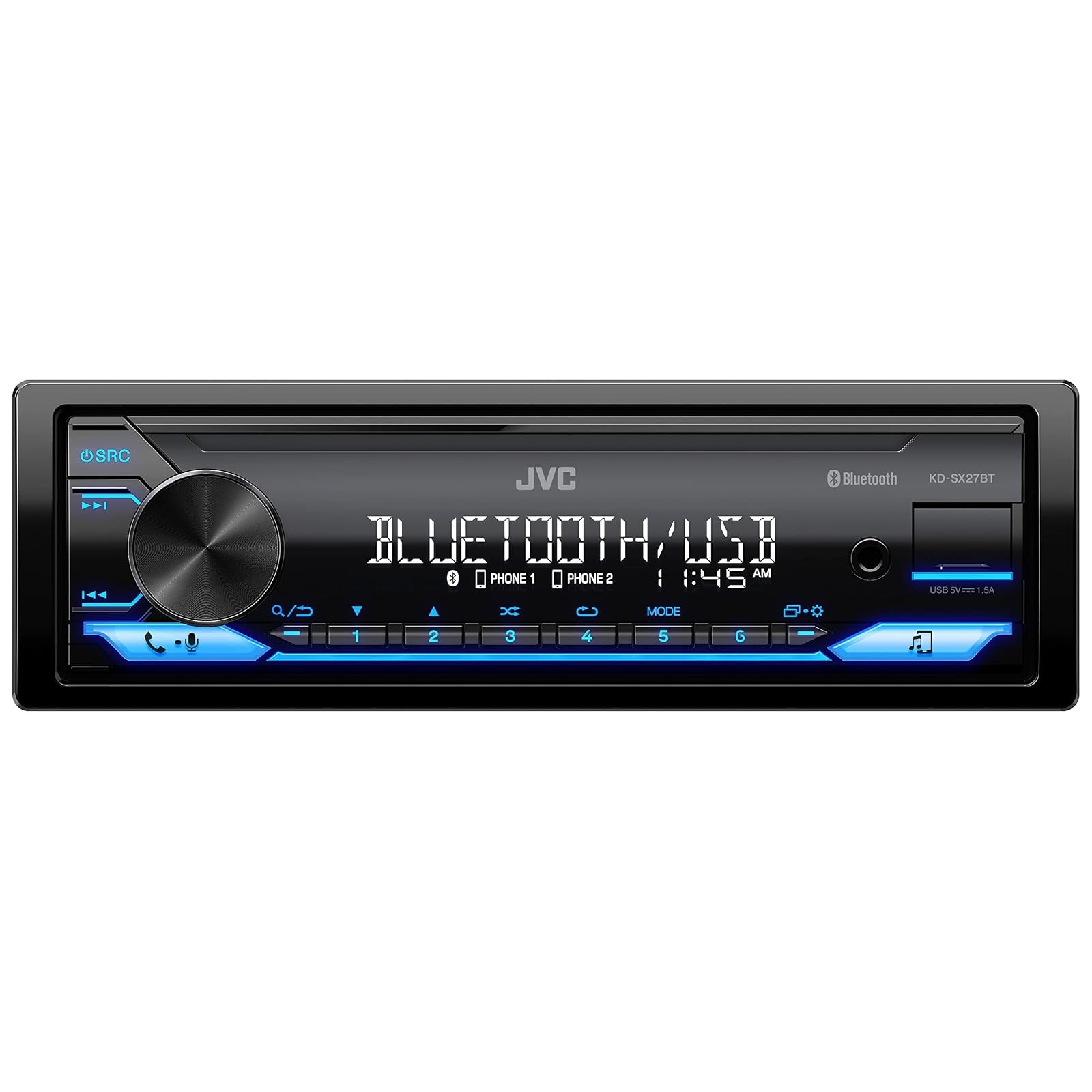 JVC KD SX27BT Car Stereo Bluetooth Single DIN 100W
