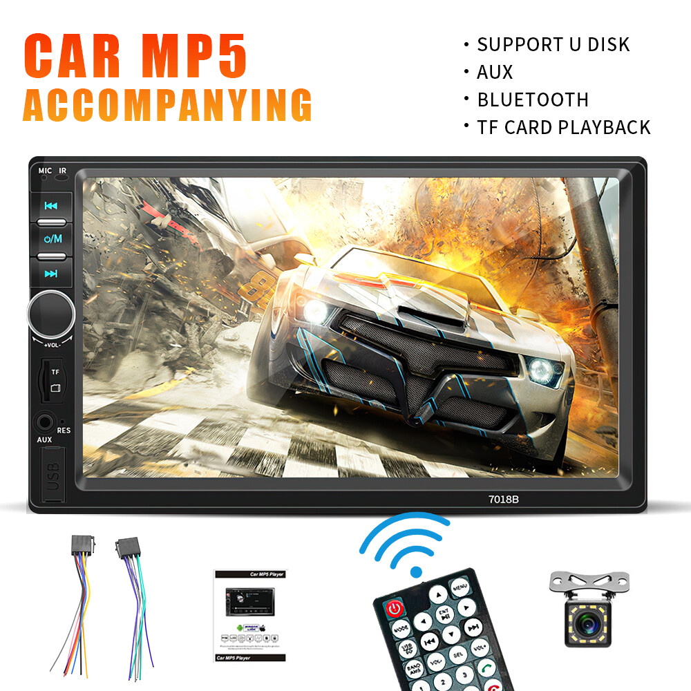 7″ 2Din Touch Screen Stereo Bluetooth FM Radio Car MP5 Player with Rear Camera