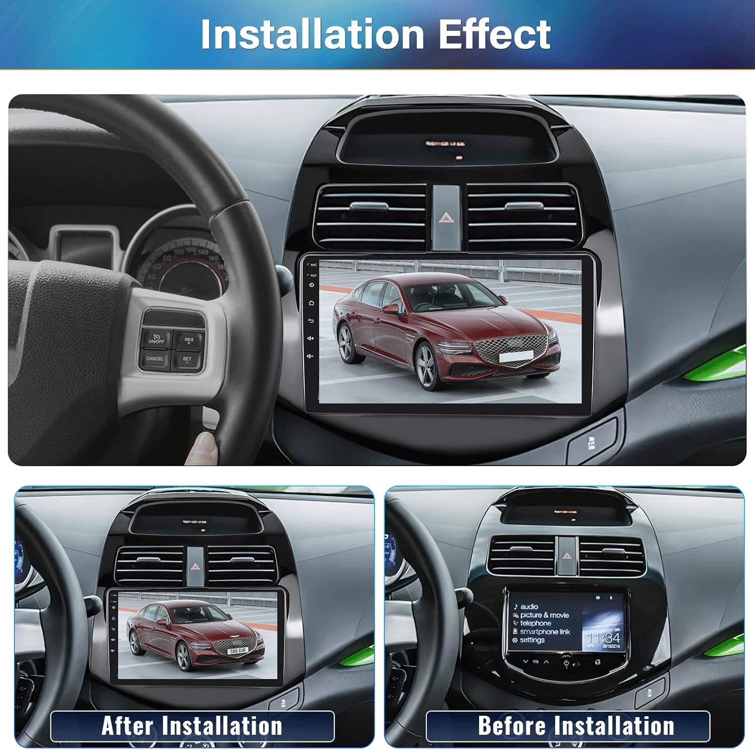For 2013 2014 2015 Chevrolet Spark Car Stereo Radio Android 12 Carplay GPS w/Cam