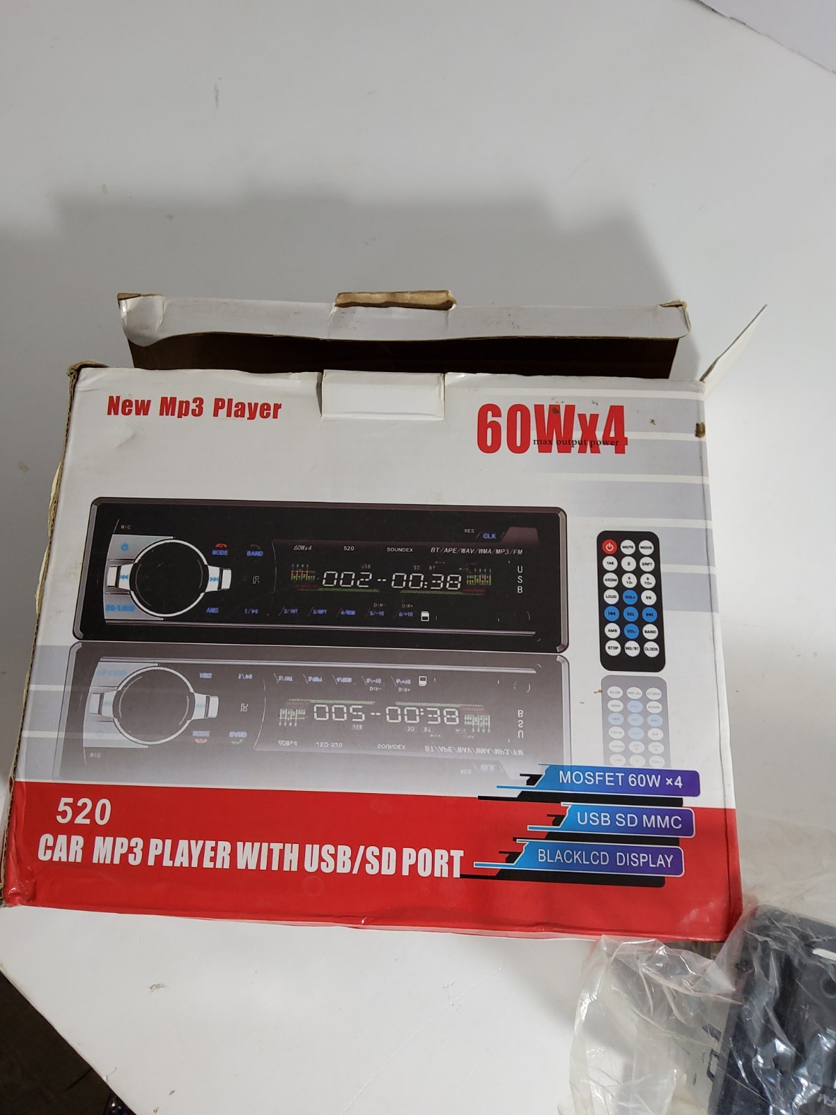 520 Car MP3 Player Stereo – USB/SD Port – 60W x4 – Remote Included – w/ Box