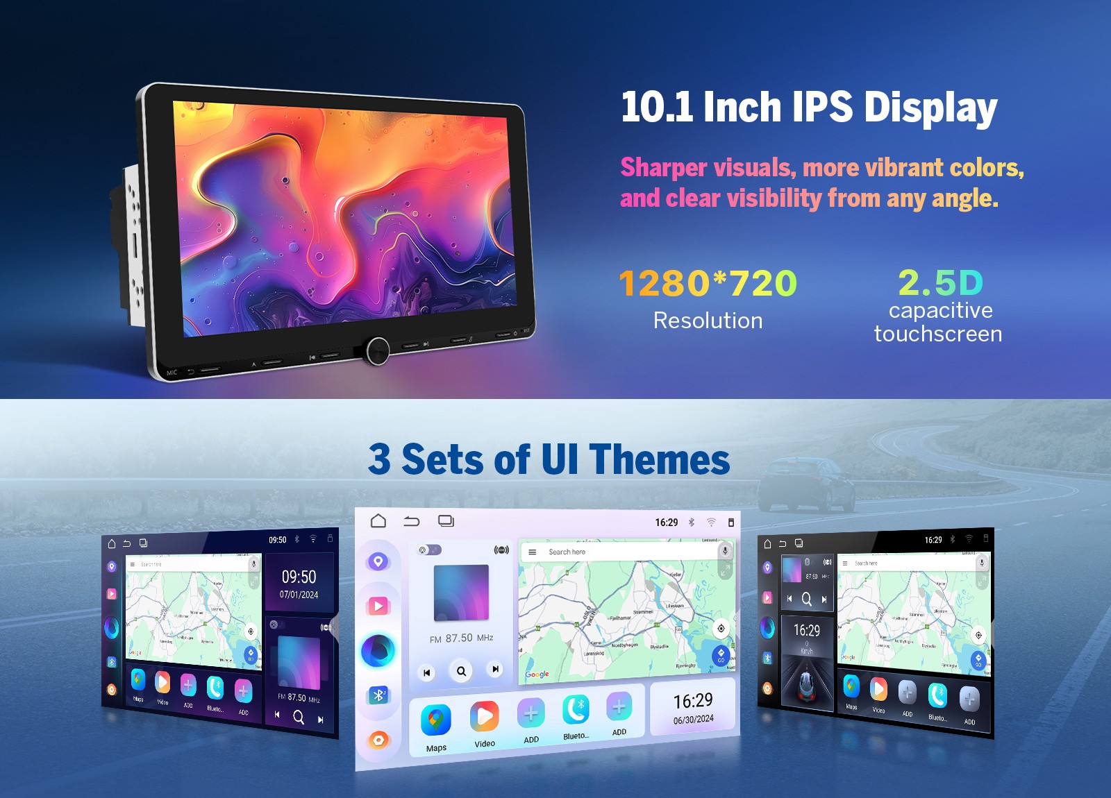 10.1″ Android 13 2DIN Car Stereo GPS Head Unit IPS Touch Screen Bluetooth Camera