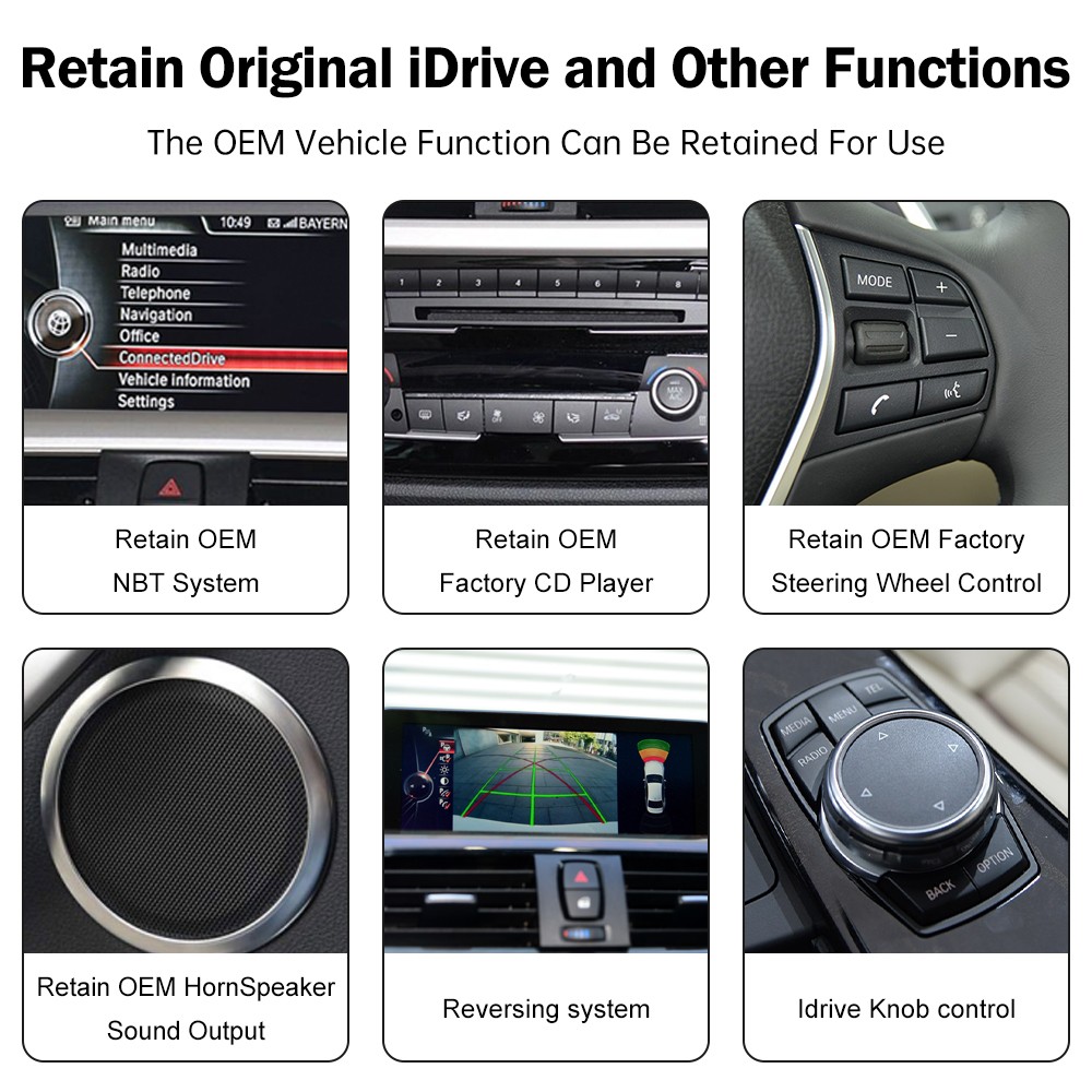 Touchscreen Carplay/Android Auto For BMW 1 2 3 4 F20 F30 F31 F32 F33 F34 F36
