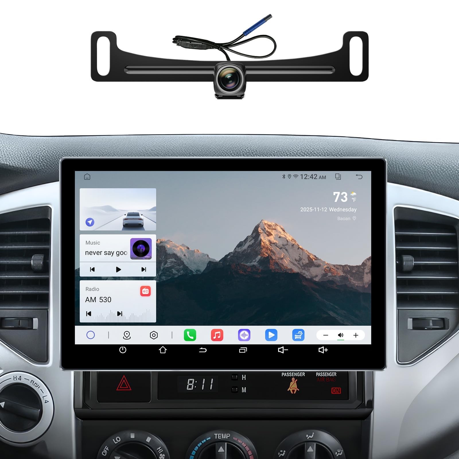 11.5”Car Radio for Toyota Tacoma Stereo 2005-2015 with Wireless CarPlay & An…