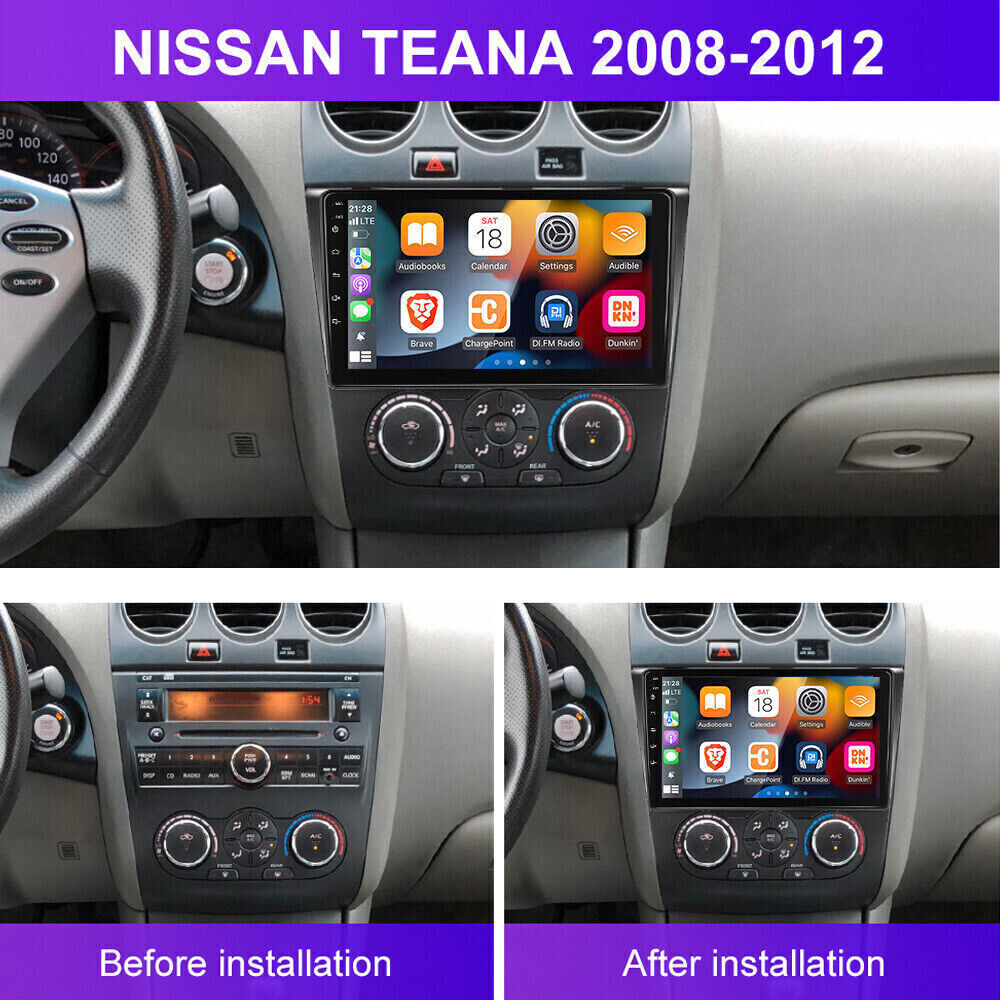 For 2008-2012 Nissan Altima Apple CarPlay Car Radio Android GPS Stereo 64GB