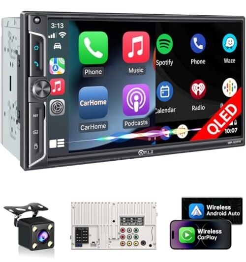 7″ Wireless Double Din Car Stereo Apple Car Play Radio Carplay Android Auto
