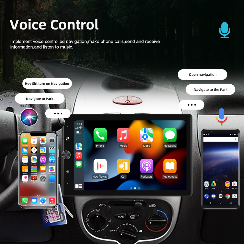10.4″ Car Stereo Radio Single 1 DIN Carplay Android Auto Vertical Screen +Camera
