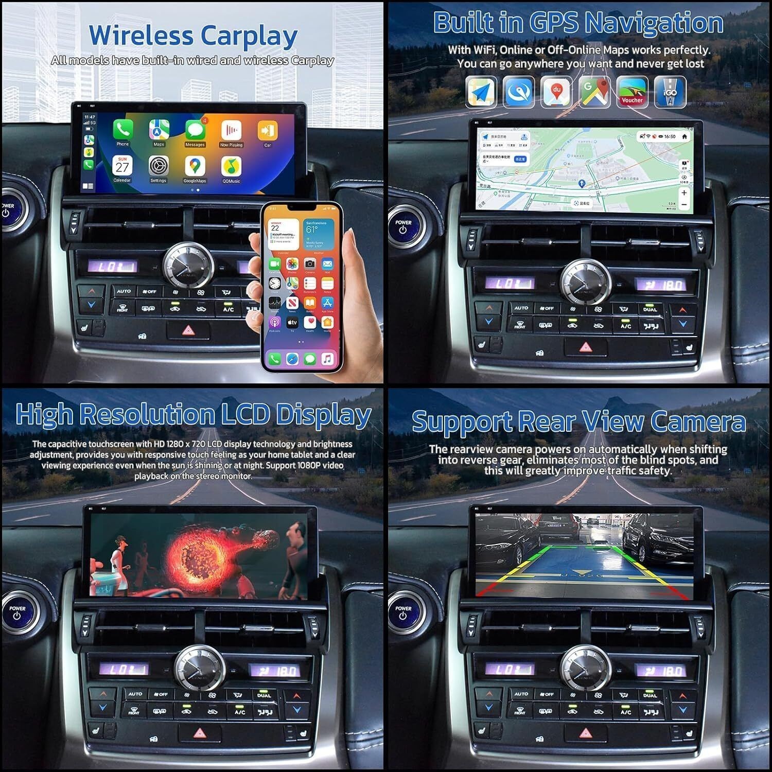 For Lexus NX 10.25″ Android Carplay Display Car Stereo Radio AHD GPS Navigation