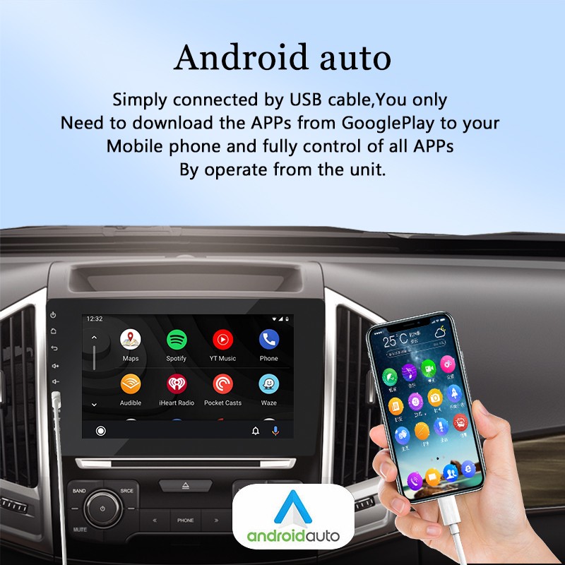 2Din Built-in Carplay Android Auto Car Radio Bluetooth FM 8″ Touch Screen Player