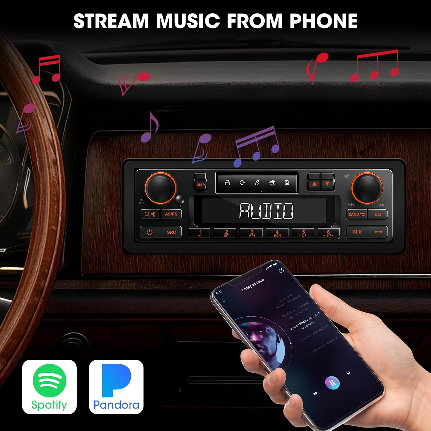 Single Din Retro Bluetooth Radio: European Style Stereo for Classic Cars | HD LC
