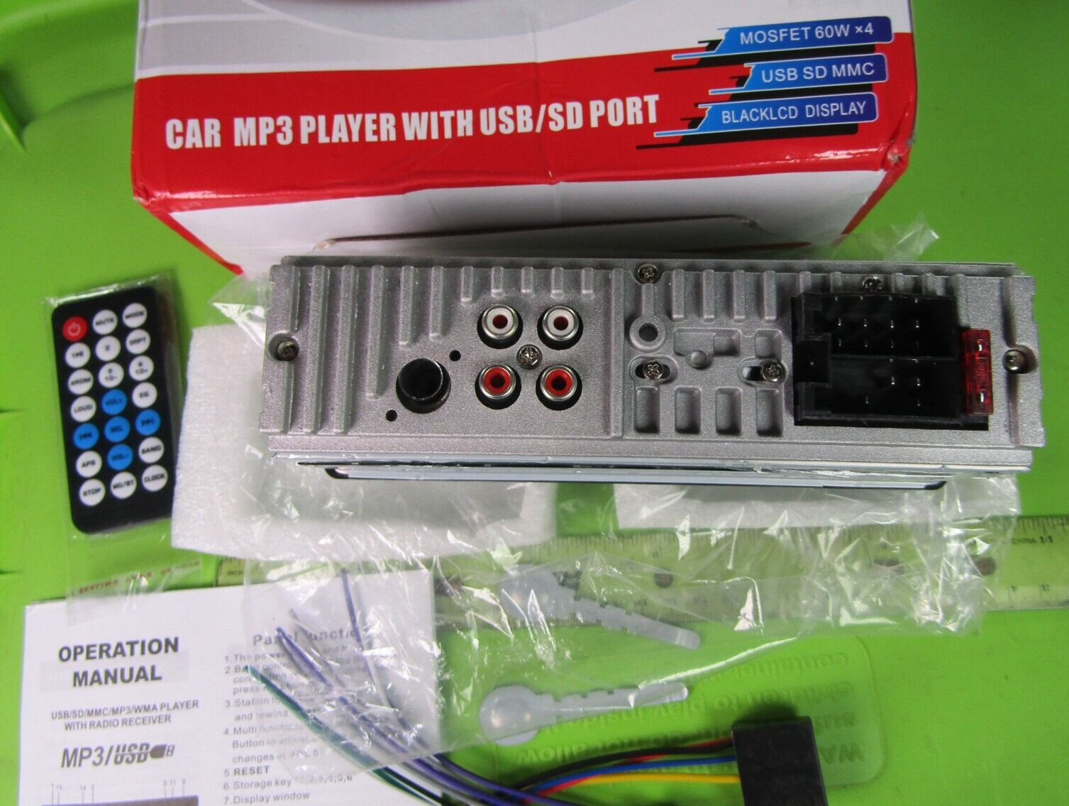 Car Stereo USB MP3 player With Port 60w x 4 Car Multimedia w/ Wireless Remote