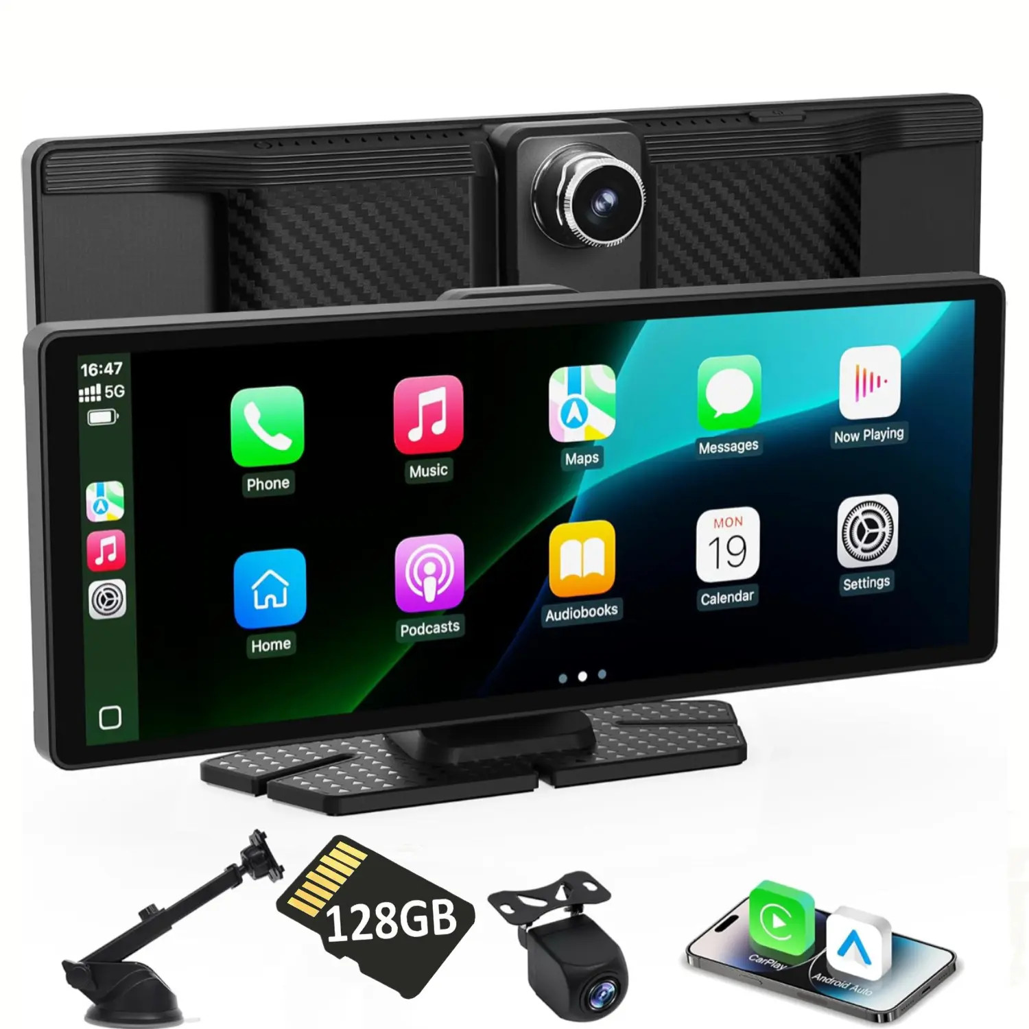 2026 New 10.26 Inch 4K Ultra HD Portable Car Stereo with Wireless Carplay Screen