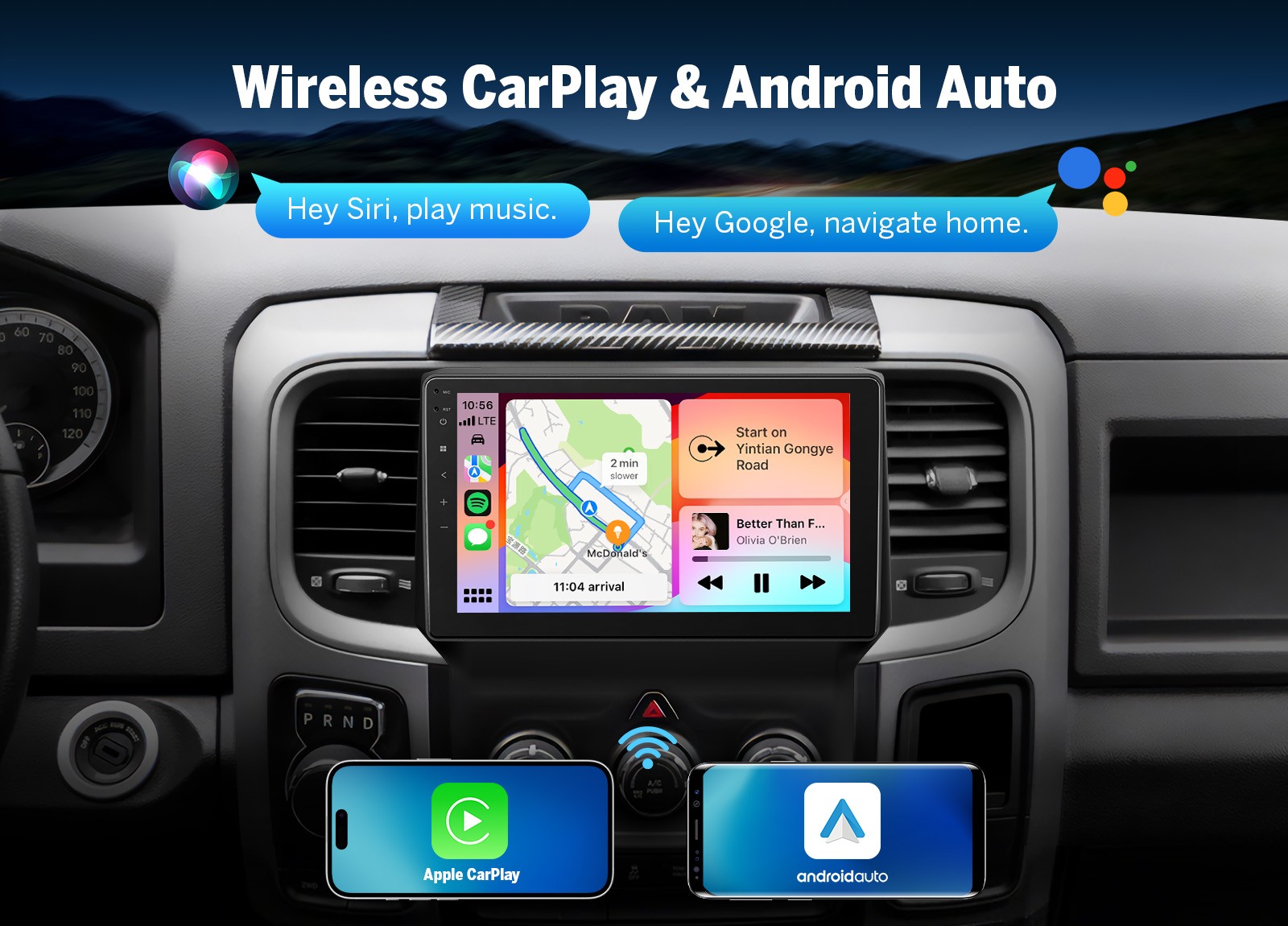 For Dodge RAM 1500 2500 3500 2014 2015 Eonon Android 14 Carplay Car Stereo Radio