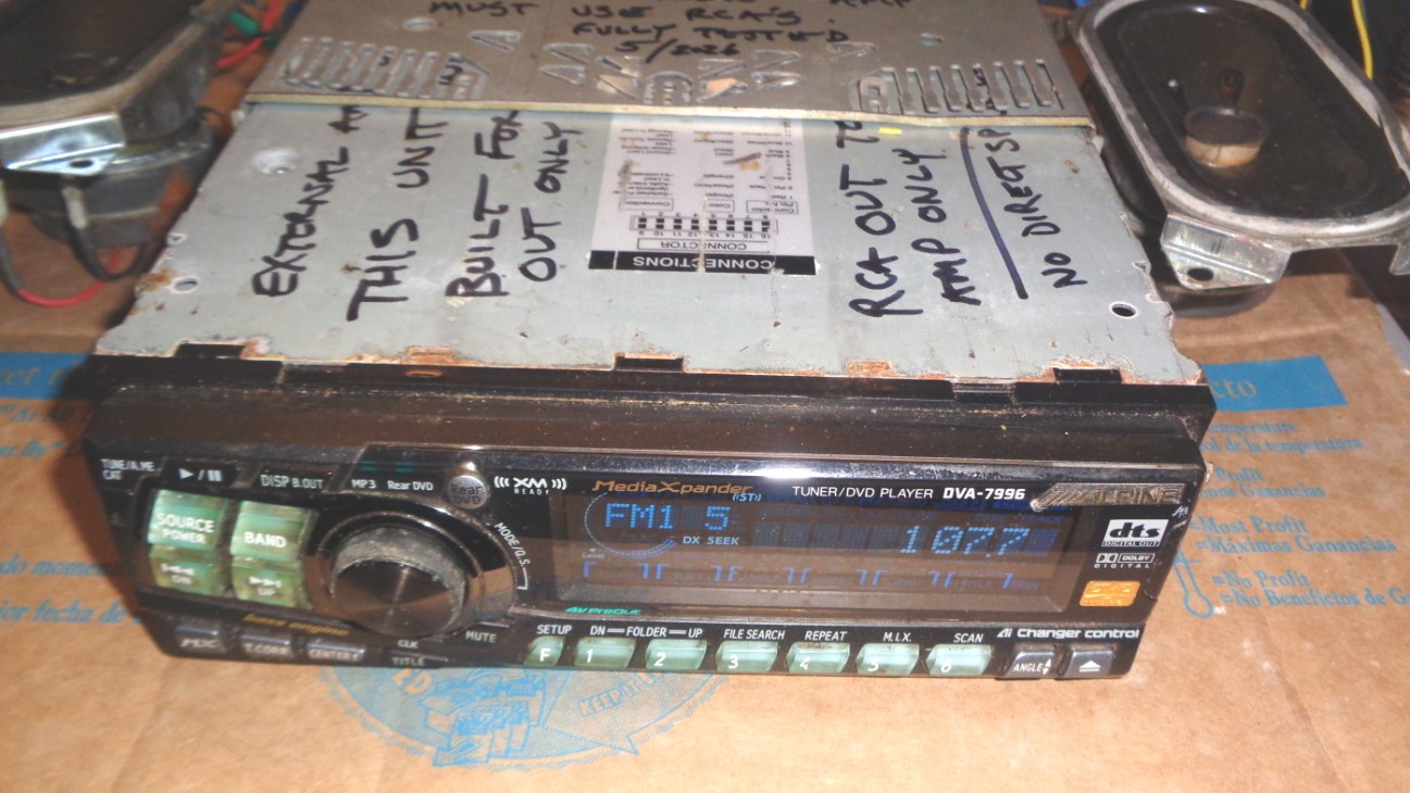 OK Used Tested Alpine DVA-7996 CD/DVD Player FM AM Stereo Radio Aux Video Output