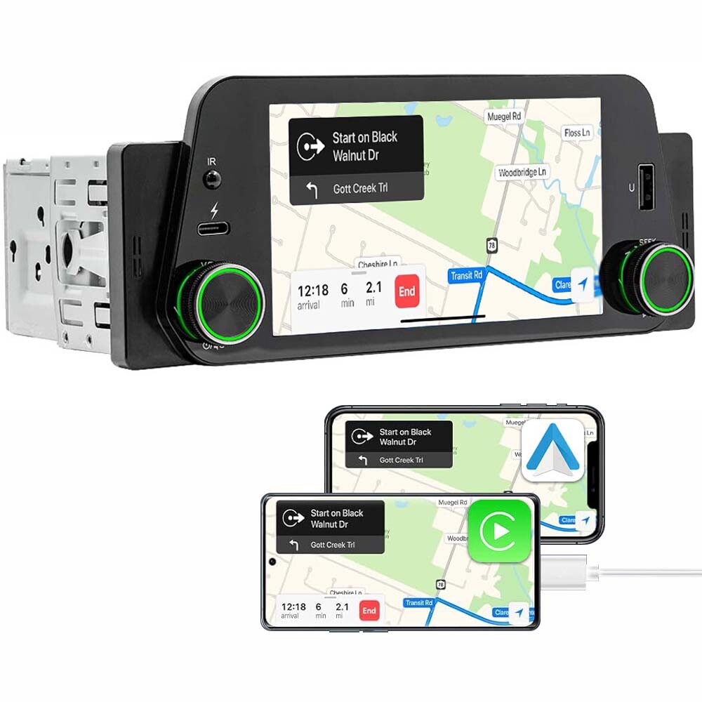 5in Single 1Din Car Bluetooth FM Radio Audio For CarPlay Android Auto MP5 Player