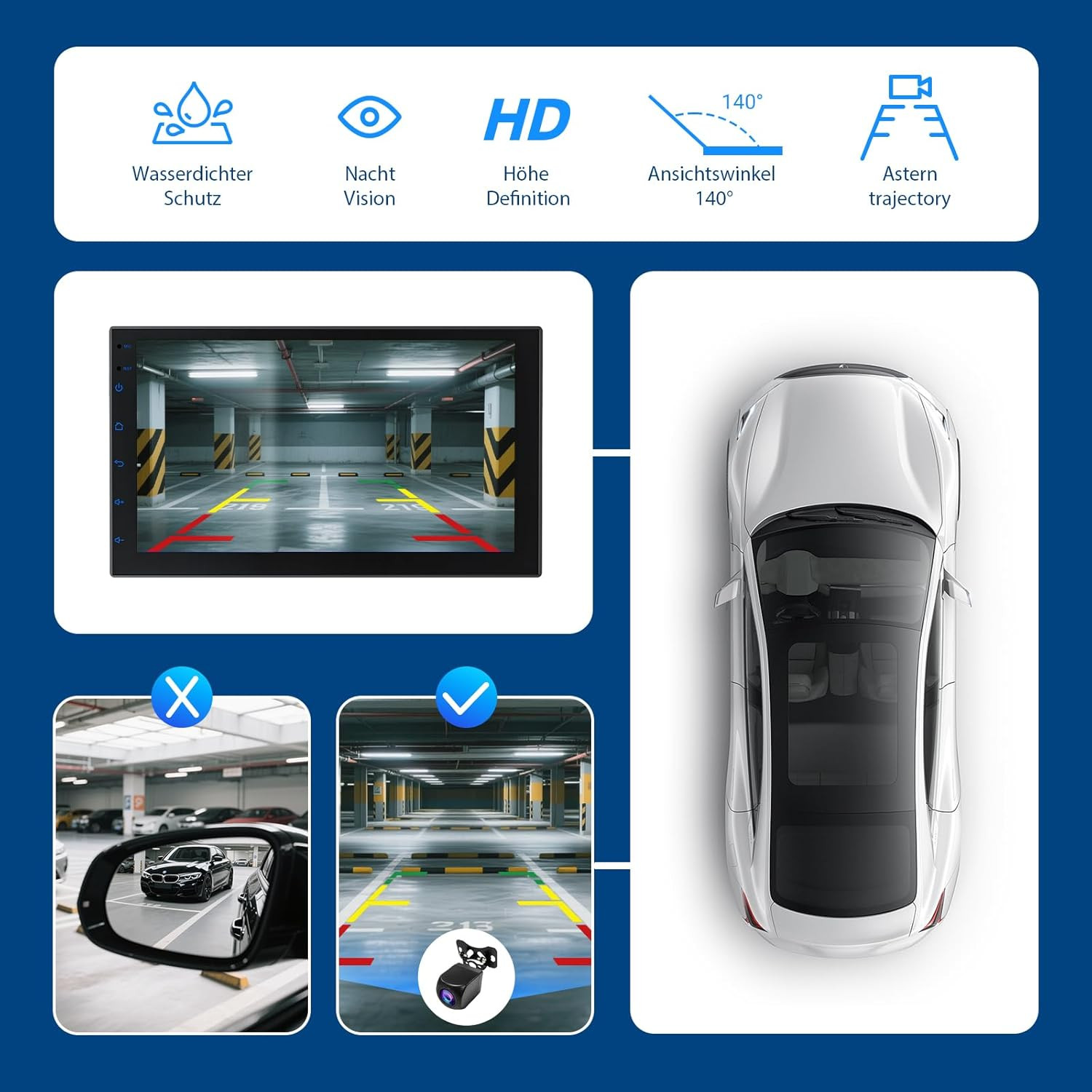Double Din Wireless Carplay Screen for Car, 7″ HD Touchscreen with Apple Carplay