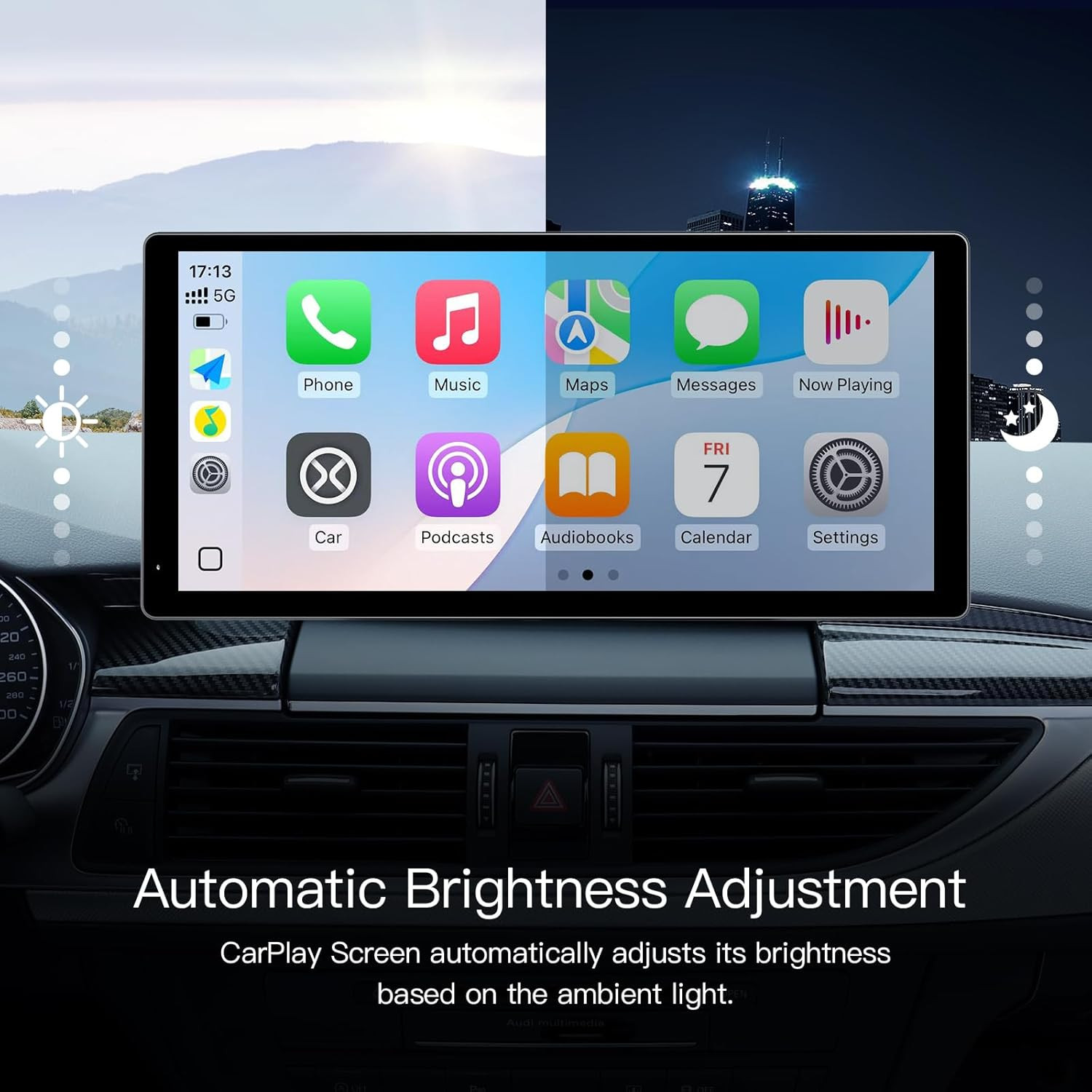 Wireless Carplay Screen for Car, 10.3” Portable Carplay & Android Auto Touchscr