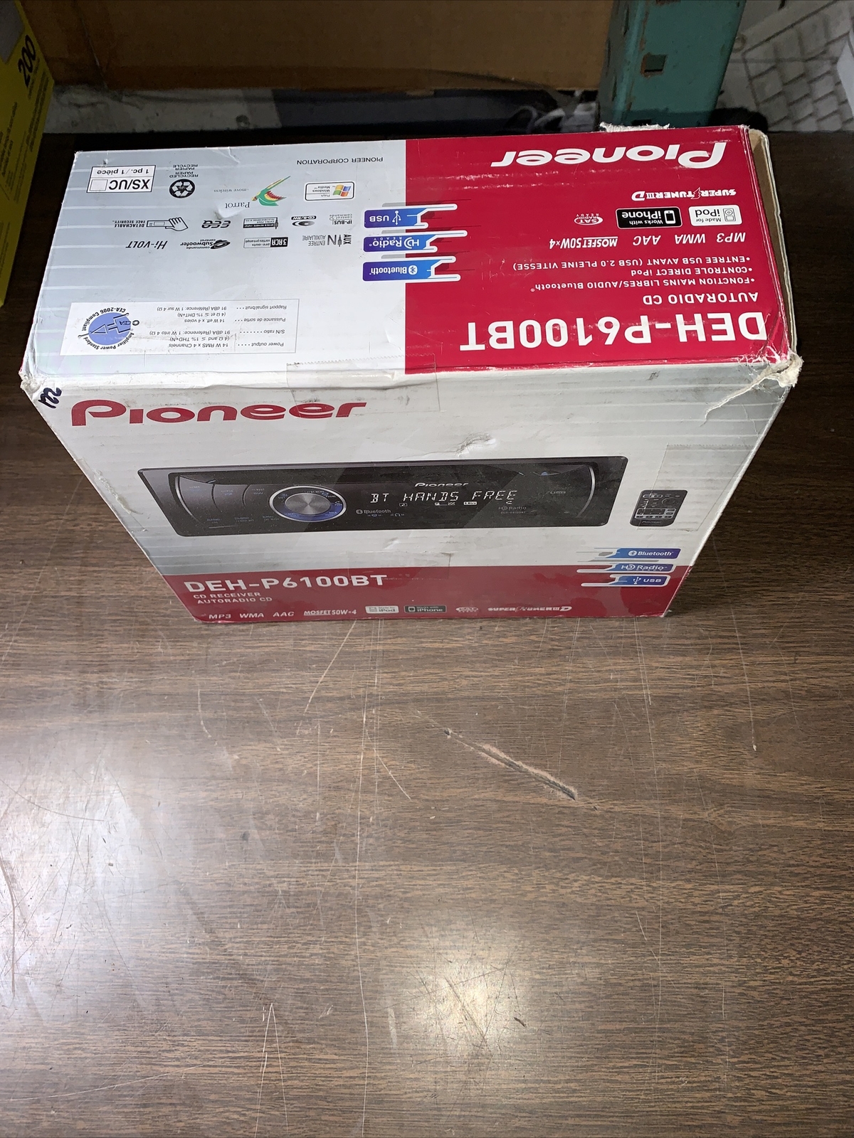 PIONEER DEH-P6100BT CAR CD PLAYER **FACE DOSE NO TURN ON/ MISSING KNOB